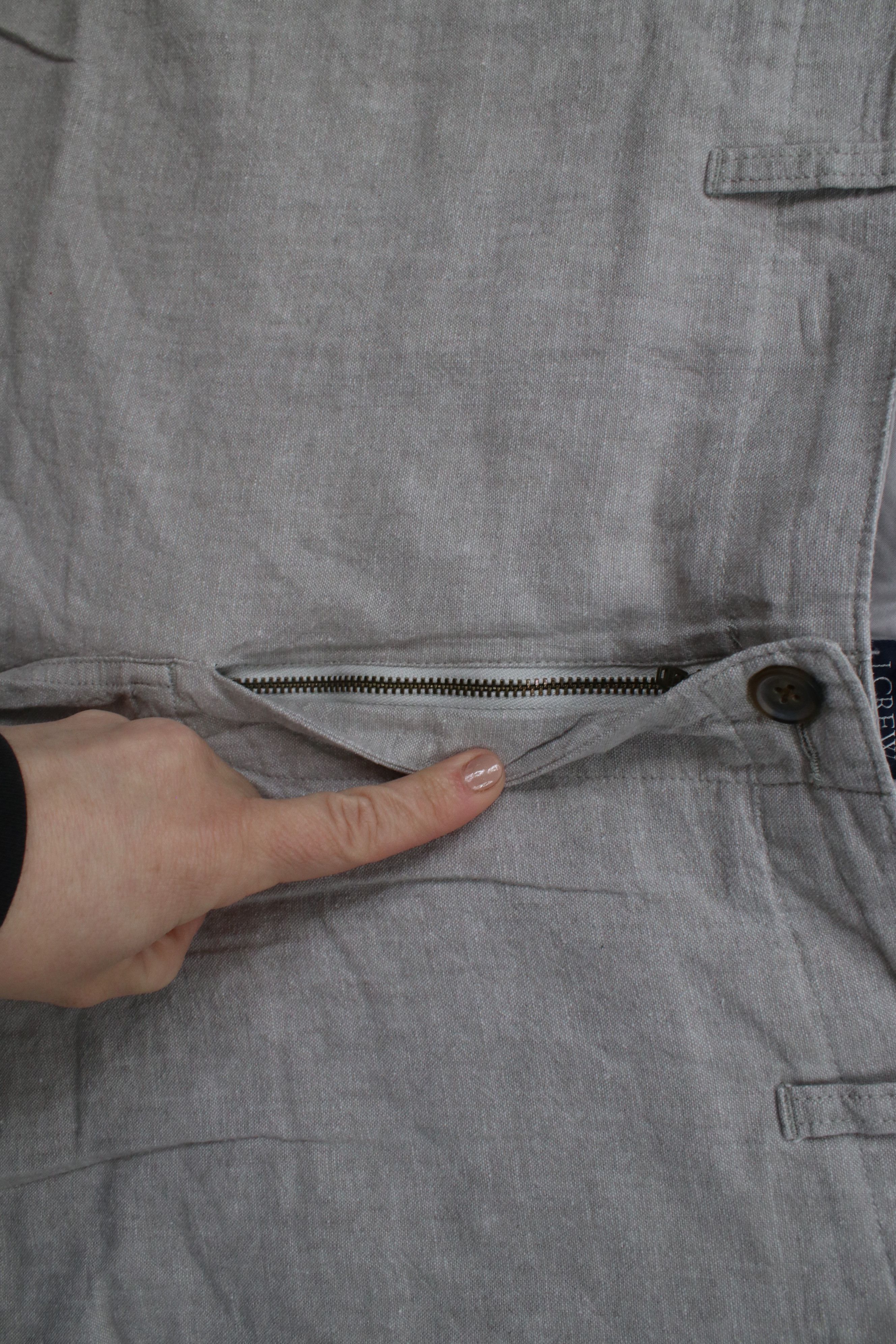 J.Crew × Vintage J Crew Chambray Linen Blend Above Knee Chino Shorts Gray Size US 36 / EU 52 - 5 Thumbnail