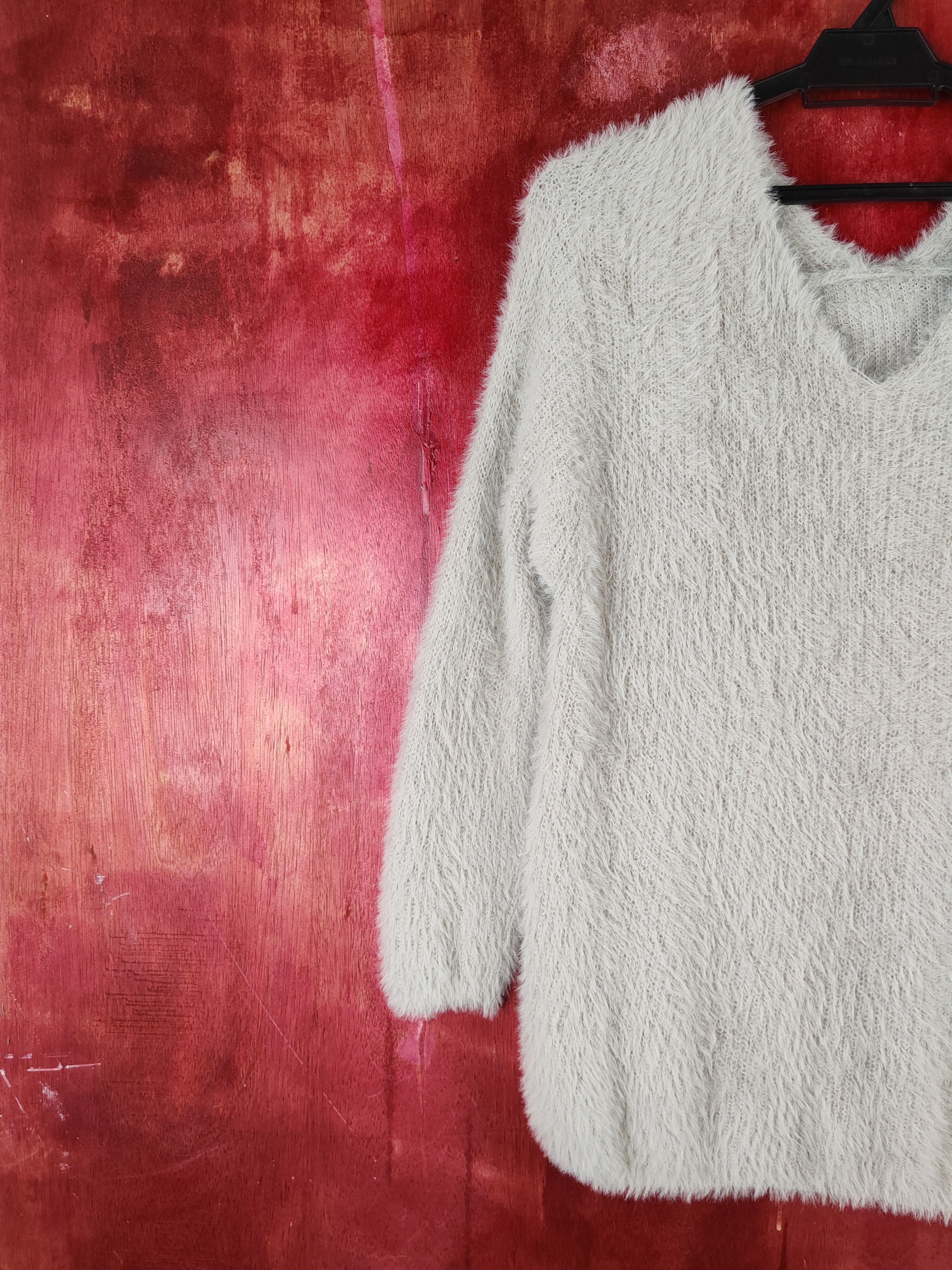 GU GU Gray Shag Shaggy Fur Mohair Knitwear #S1974 Size S / US 4 / IT 40 - 3 Thumbnail