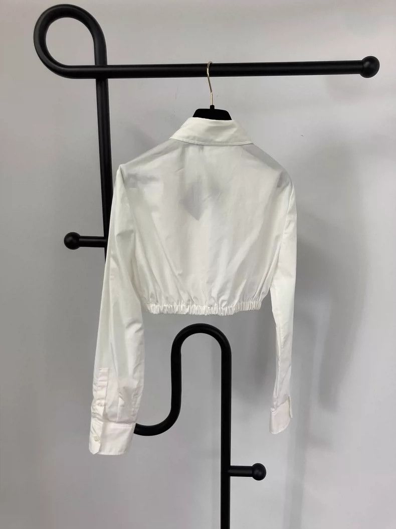 Prada Prada White short shirt Size XS / US 0-2 / IT 36-38 - 2 Thumbnail