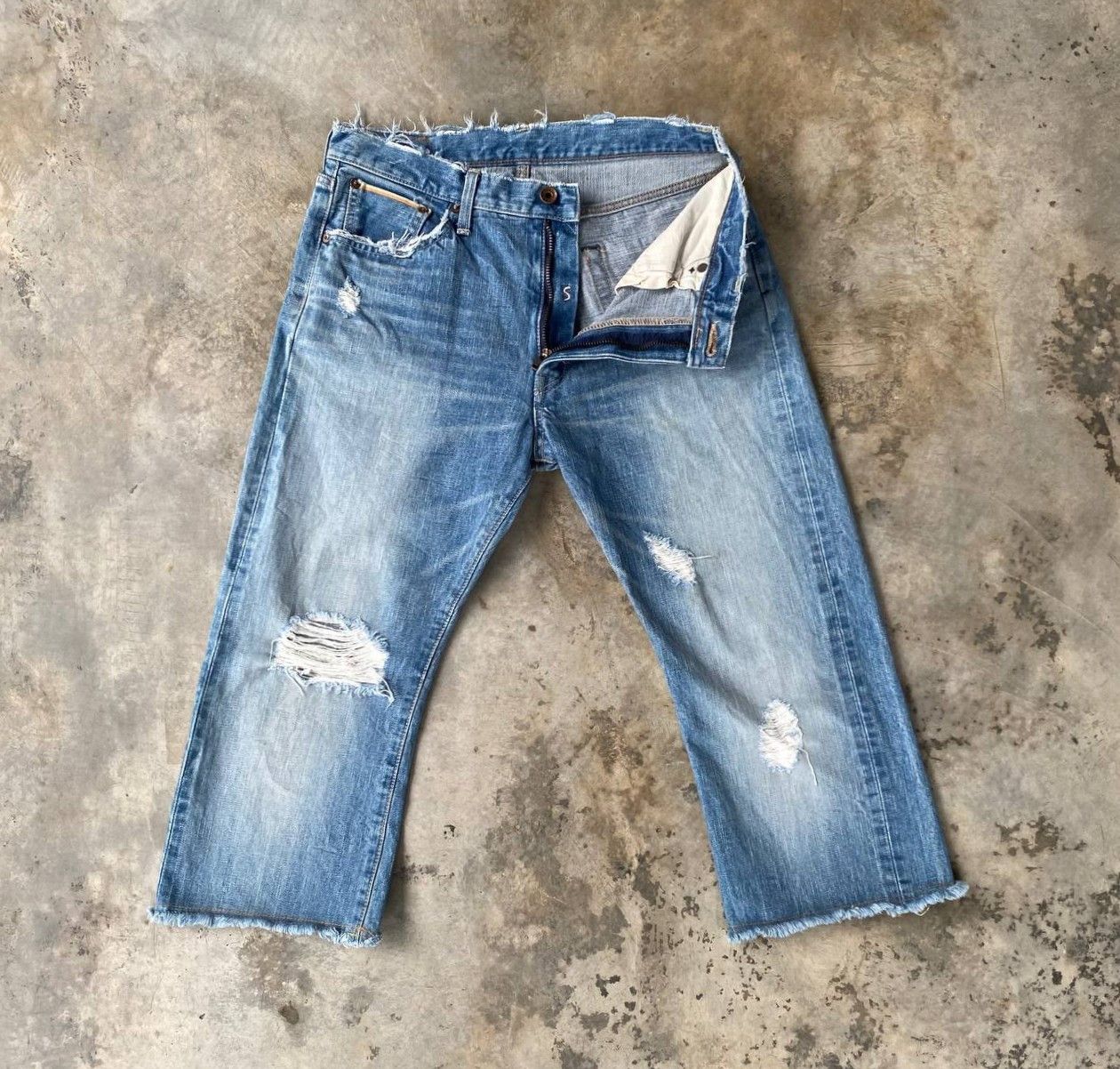 Edwin EDWIN Japan SELVEDGED REWORKED Distressed Shorts Frayed Hem Size US 30 / EU 46 - 11 Thumbnail
