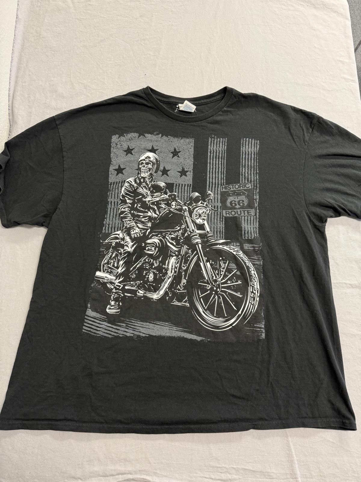 Delta Y2K Biker Skeleton Big Print T-shirt Historic Route 66 3Xl Size US XXL / EU 58 / 5 - 1 Thumbnail