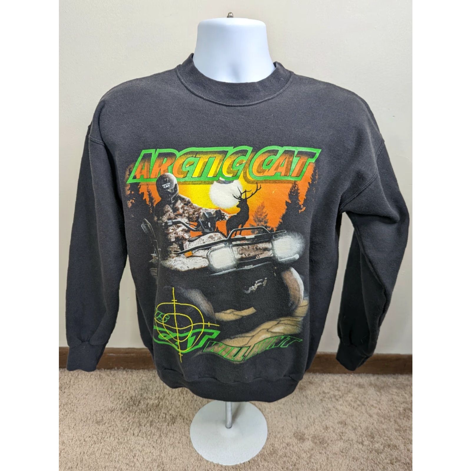 Vintage VINTAGE Artic Cat Racing Pullover Sweatshirt Shirt Black Graphic Print Small Men Sz S Size US S / EU 44-46 / 1 - 2 Thumbnail