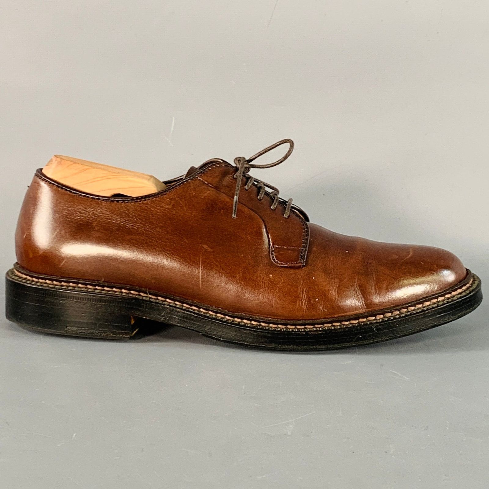 Alden ALDEN Size 6.5 Brown Leather Derby Lace-Up Shoes | Grailed
