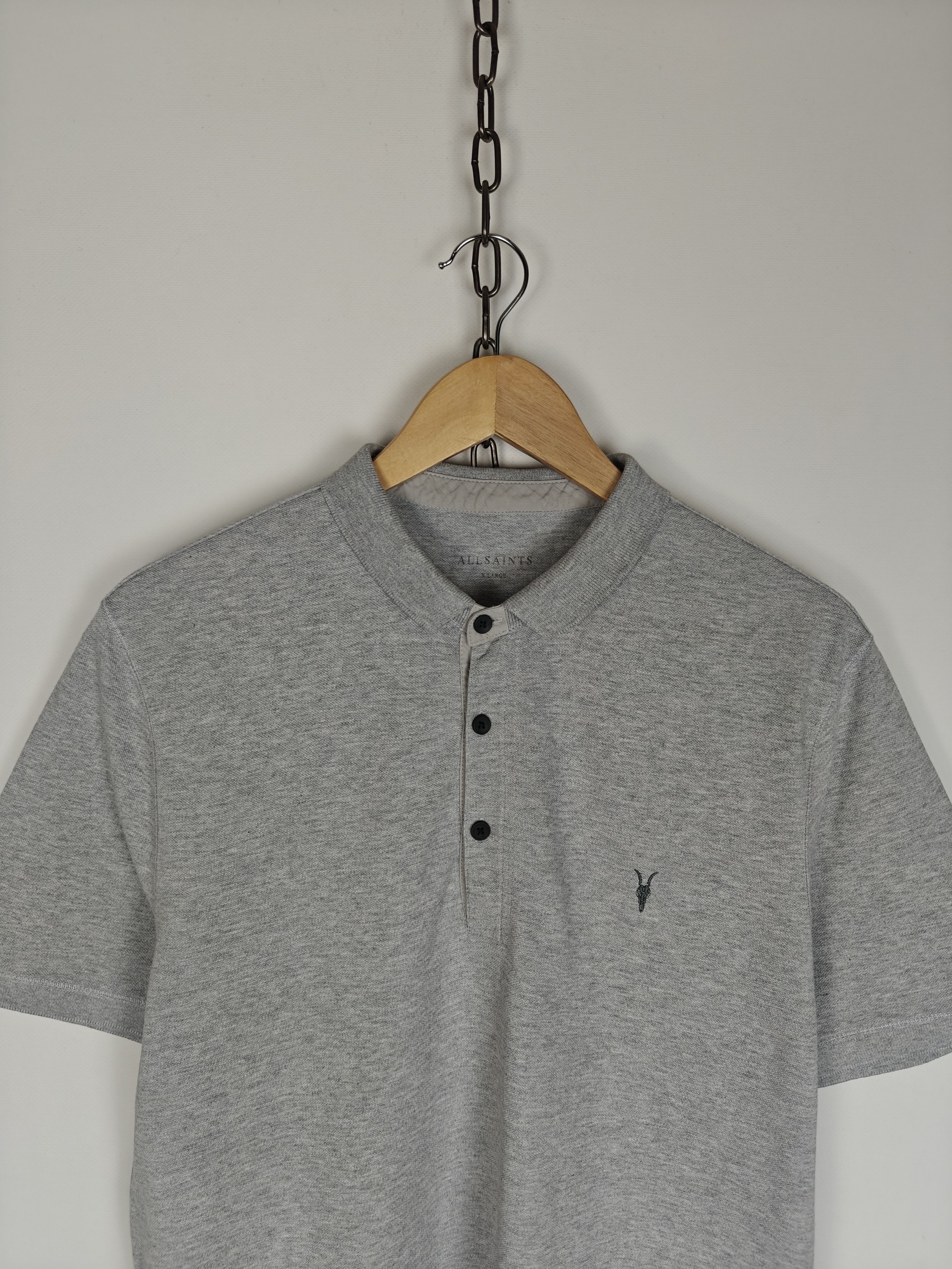 Allsaints Allsaints Reform Polo T-Shirt Cotton Gray size XL Size US XL / EU 56 / 4 - 2 Thumbnail