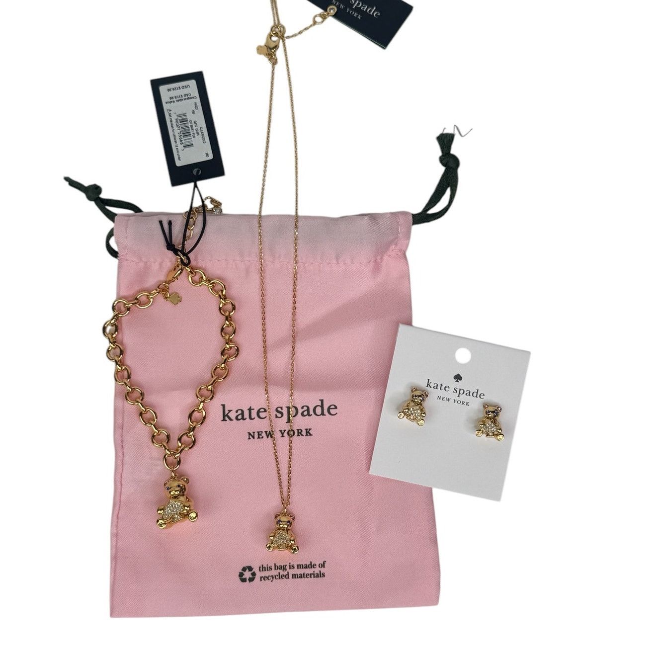 Kate Spade Kate Spade Teddy Bear Bundle Neckalce,Bracelet and Earrings Size ONE SIZE - 2 Thumbnail
