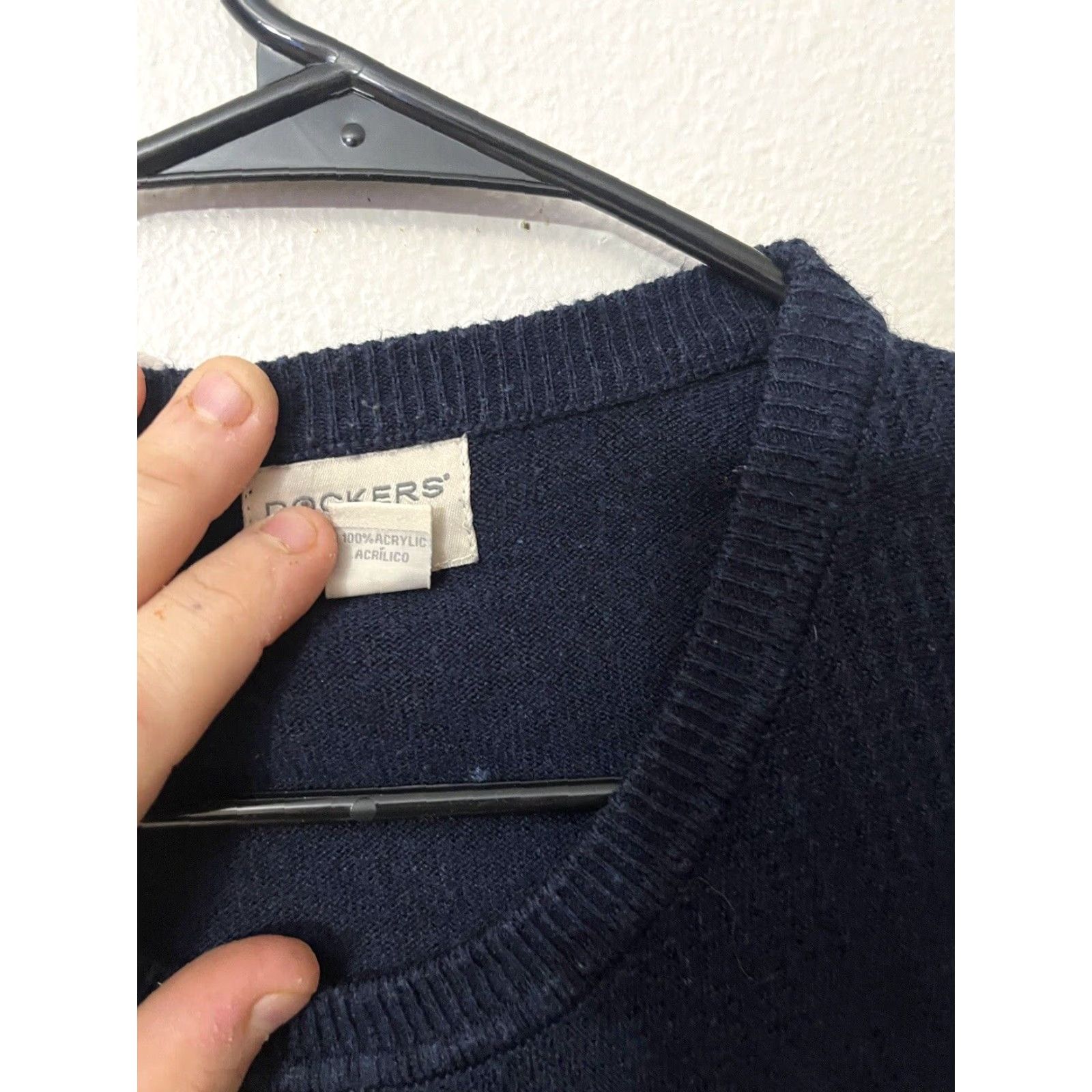 Dockers DOCKERS Mens Sweater Crew Neck XL Blue Acrylic Long Sleeve Pullover Classic Size US XL / EU 56 / 4 - 4 Thumbnail