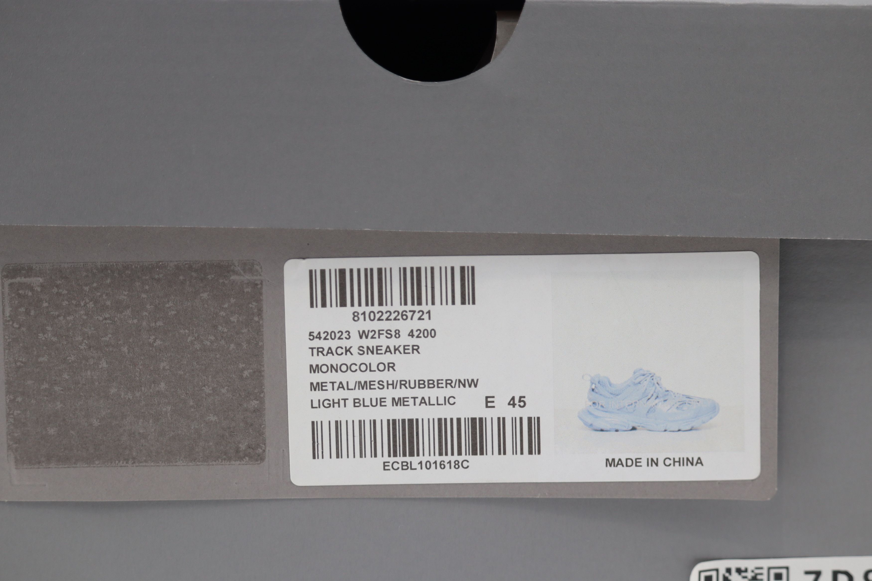 Balenciaga o1rshd10124 Metal Mesh Rubber Track Sneaker in Light Blue Size US 12 / EU 45 - 9 Thumbnail