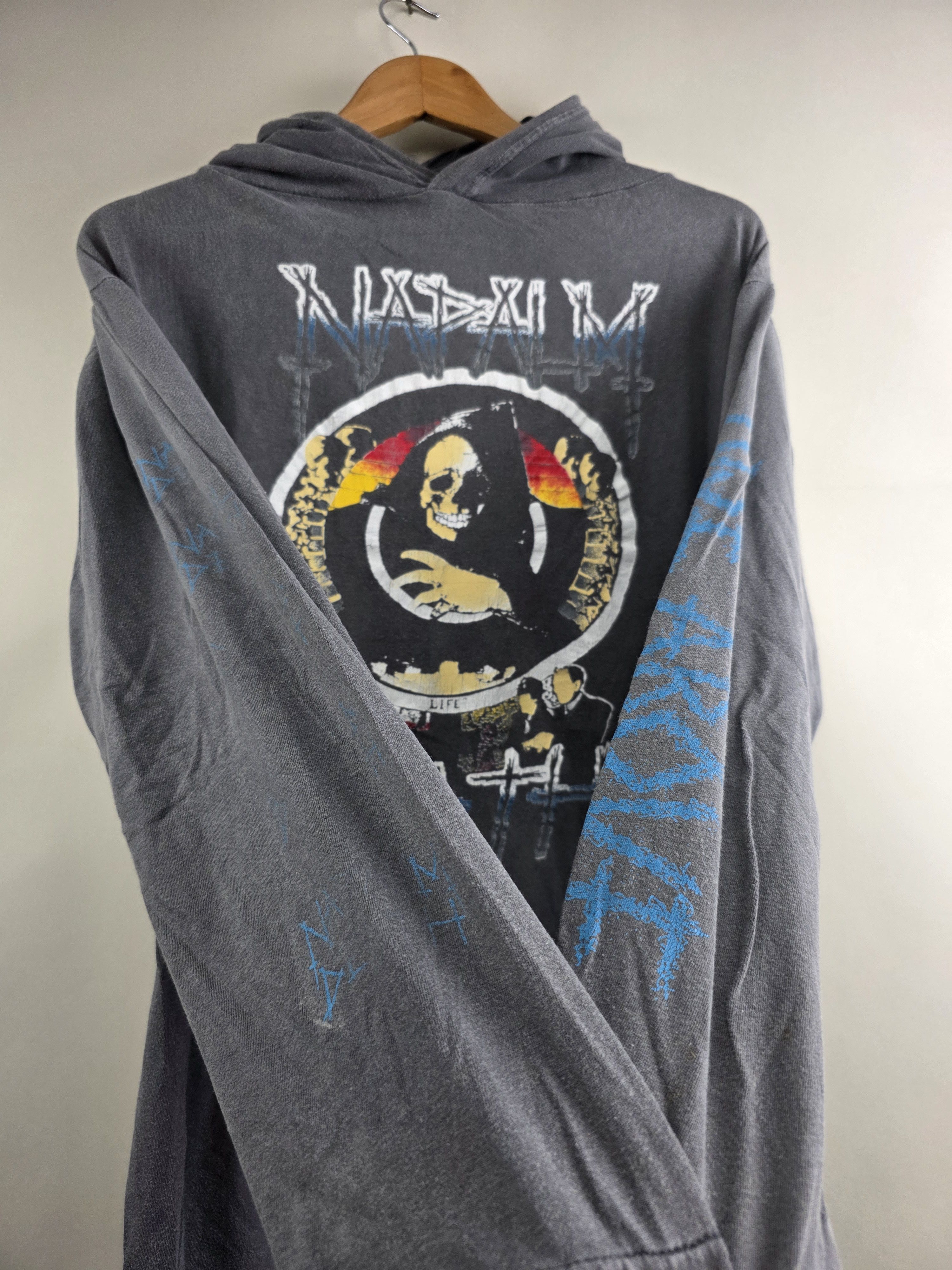 Band Tees × Vintage 90s Napalm Death Rise Above Hoodie XL 23" 27" Size US XL / EU 56 / 4 - 2 Thumbnail