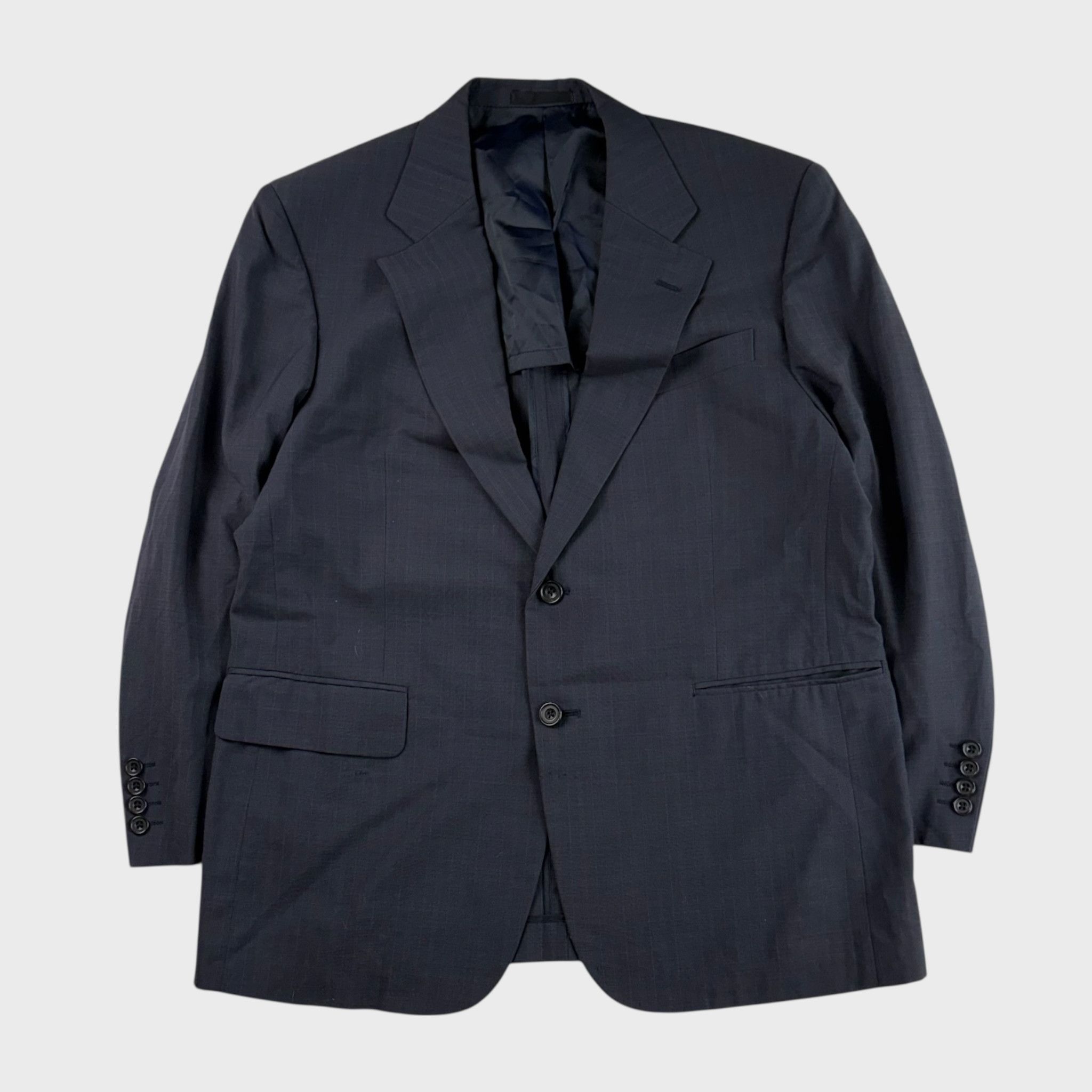 Vintage Toast Cotton Linen High Break Blazer Men Jacket Blue Size 