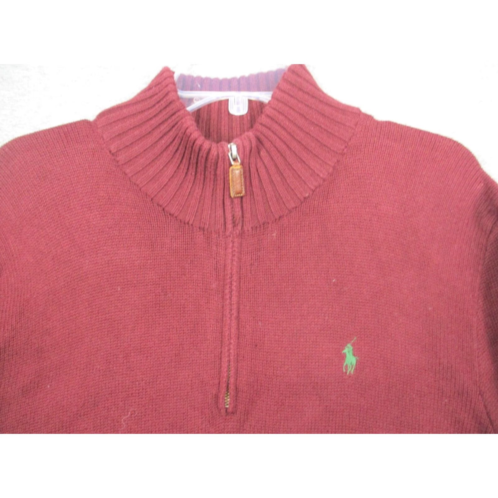 Ralph Lauren Polo Ralph Lauren Sweater Medium Men 1/4 Zip Mock Neck Burgandy Size US M / EU 48-50 / 2 - 2 Thumbnail