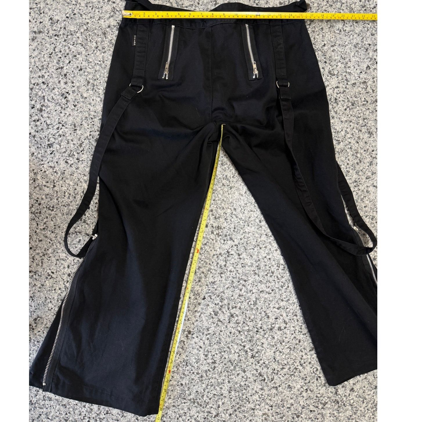 Tripp NYC Tripp NYC Bondage Zipper Flare Strap Alternative Black Pants Size 32" / US 10 / IT 46 - 6 Thumbnail