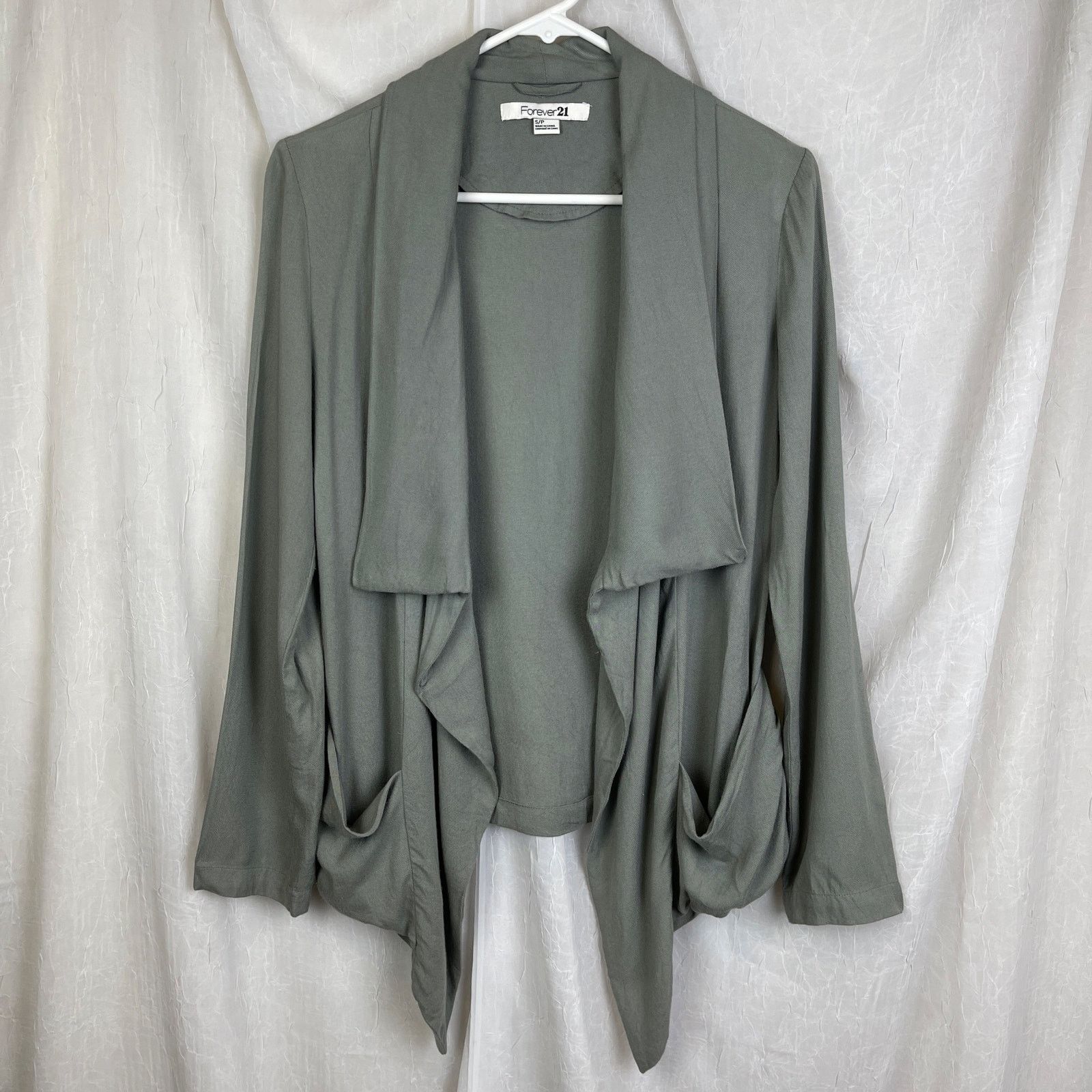 Forever 21 Forever 21 Gray Slouchy Waterfall Duster Jacket Cozy Small Size S / US 4 / IT 40 - 11 Thumbnail