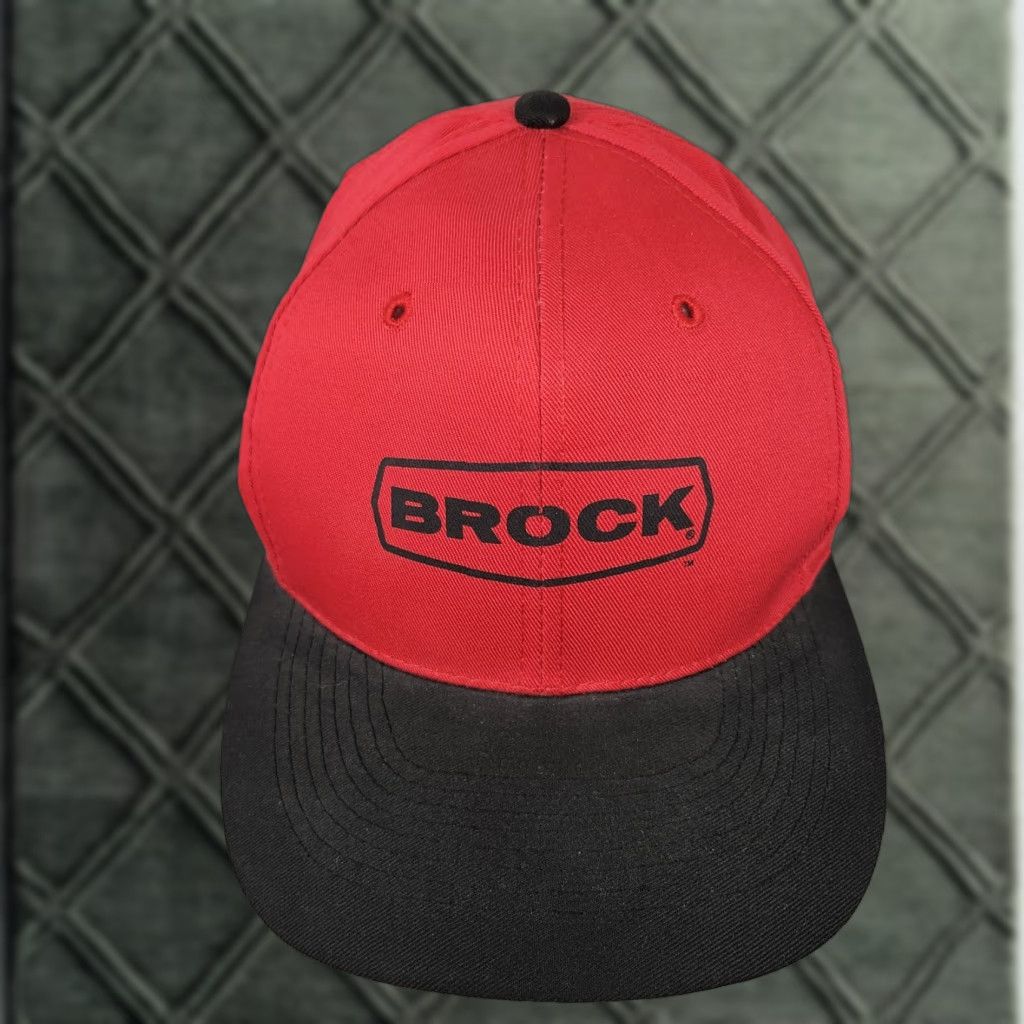 Vintage VINTAGE Brock Hat Cap Snap Back Red Black Otto Cap Mens Promo Advertising Logo Snapback One Size Red Mens Advertising Logo Size ONE SIZE - 1 Thumbnail