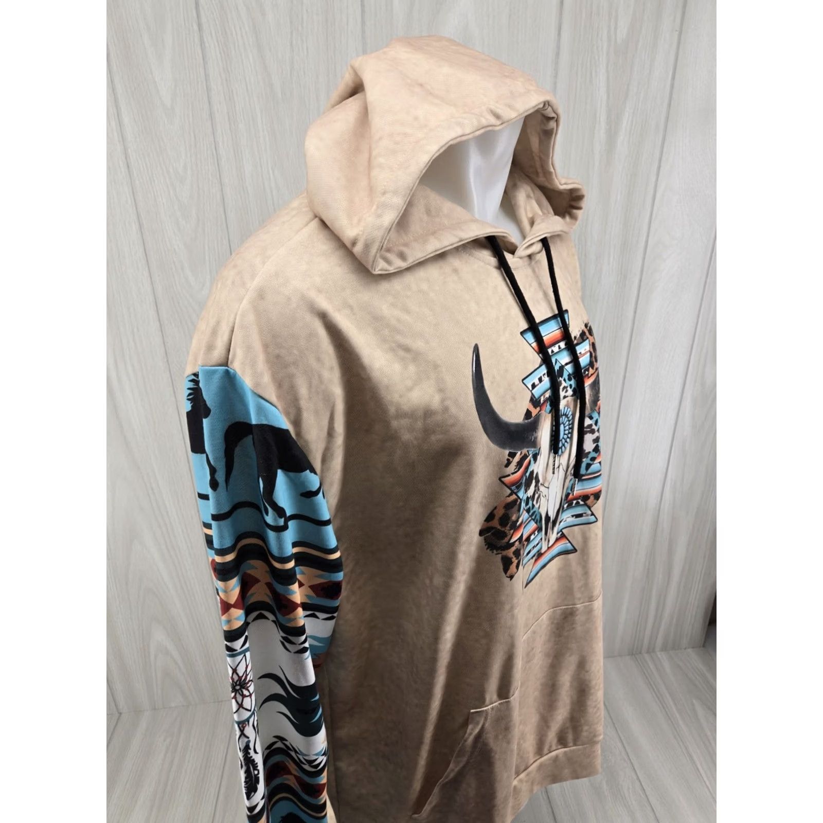 Vintage VINTAGE Tribal Hoodie Mens XL Western Style Royaura Hooded Pullover Size US XL / EU 56 / 4 - 7 Thumbnail