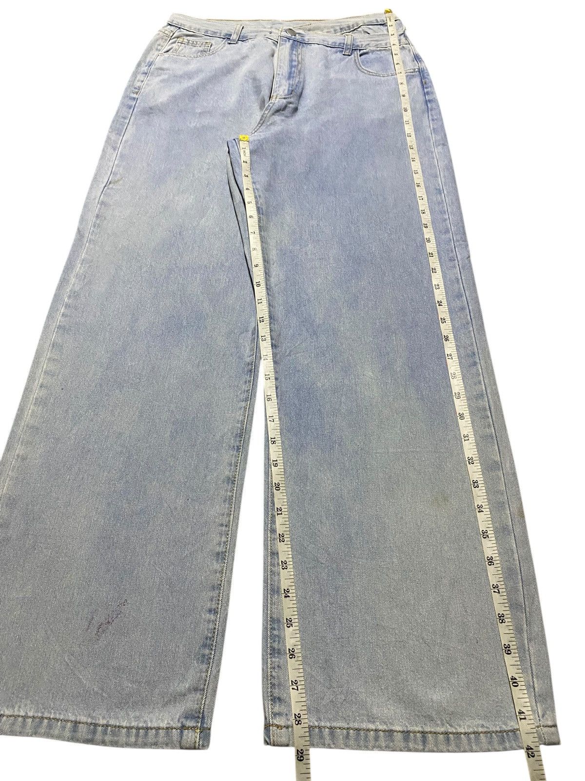 Japanese Brand Dazy Wide Leg Light Wash Jeans Minimalist Korean Style Size US 30 / EU 46 - 9 Thumbnail