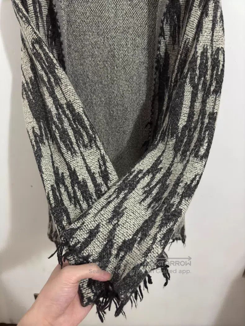 Saint Laurent Paris Saint Laurent Paris Grey and White Fringe Lightning Hooded Size US M / EU 48-50 / 2 - 4 Thumbnail