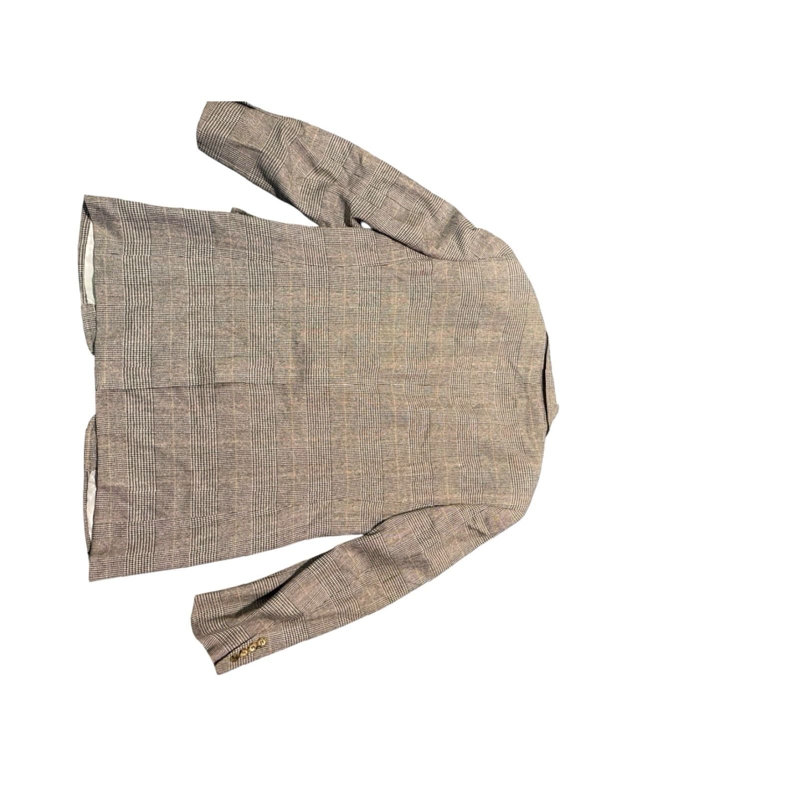 Paul Stuart VINTAGE Paul Stuart Sport Coat Blazer Glen Plaid Wool 44/42 Made In USA Men Jacket Notch Lapel Two-Button Long Beige Wool Coat FX? Size 42R - 6 Thumbnail