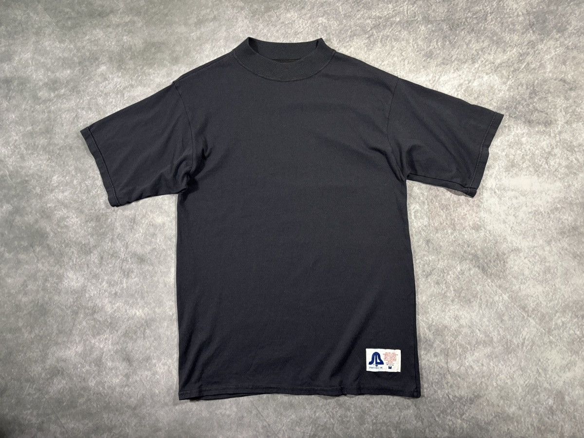 Vintage 1980s Mock Neck Tee Vintage Sports Bell Made in USA Blank Size US M / EU 48-50 / 2 - 14 Thumbnail