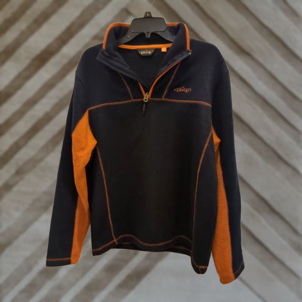 Orvis Orvis Navy Blue / Burnt Orange Pullover Quarter Zip Sweater Mens Medium Size US M / EU 48-50 / 2 - 1 Thumbnail