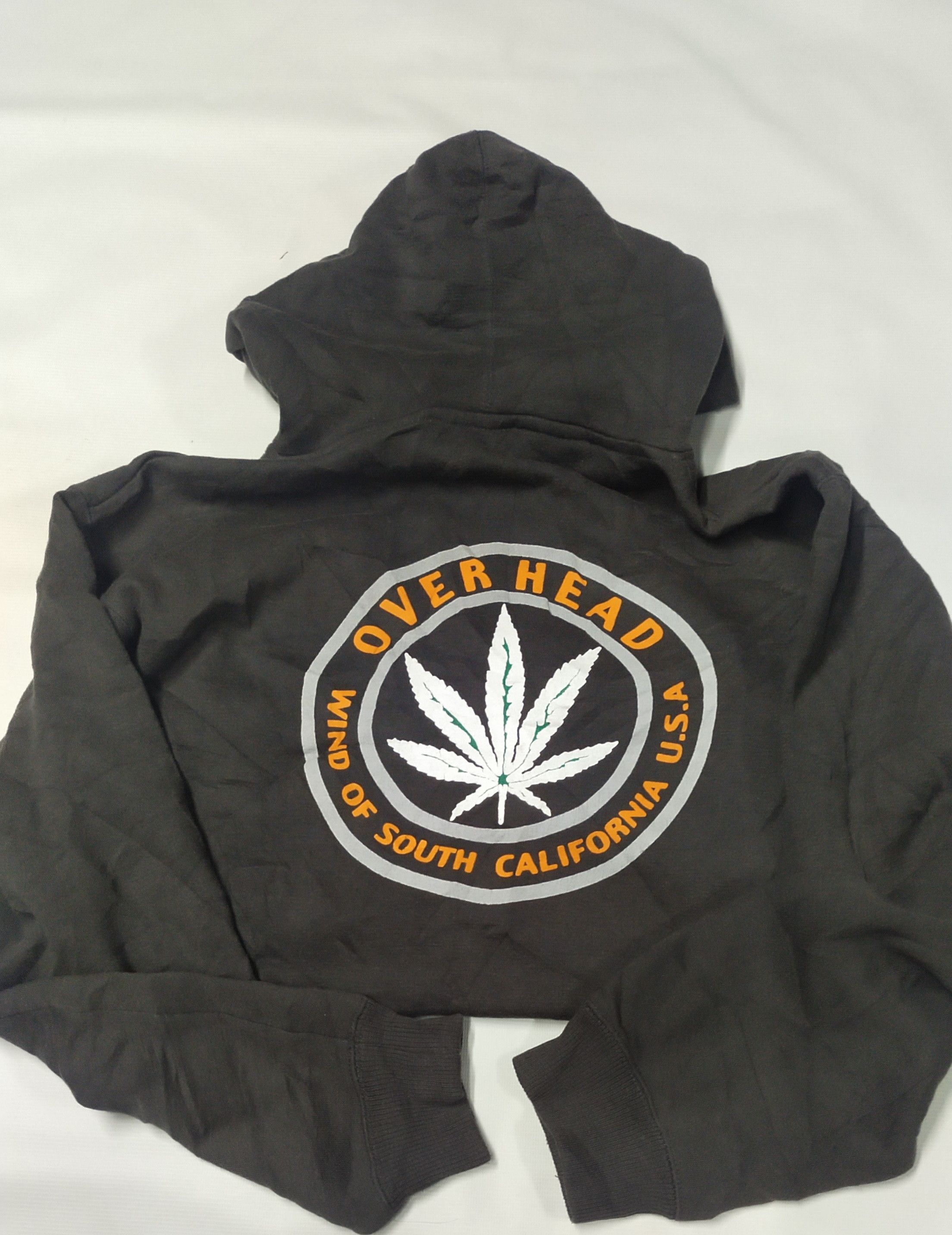 image of Vintage X Marijuana Over Head Hoodies in Grey, Men's (Size Large)