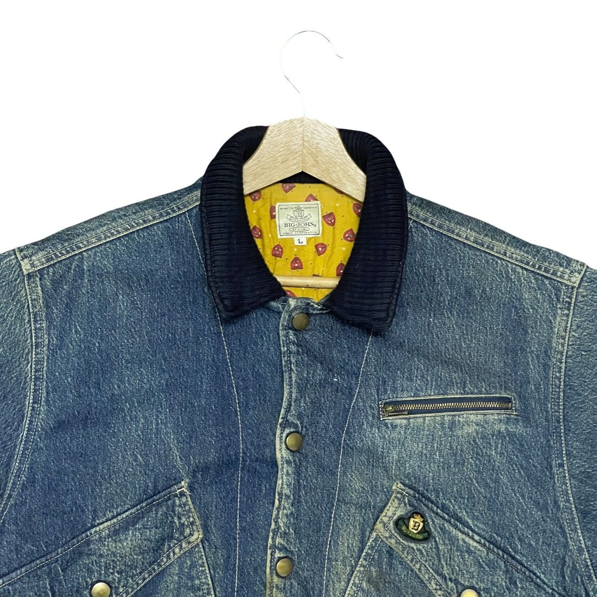 Big John Vintage 90s Big John Utility Denim Bomber Jacket Boxy Fit Size US L / EU 52-54 / 3 - 8 Thumbnail