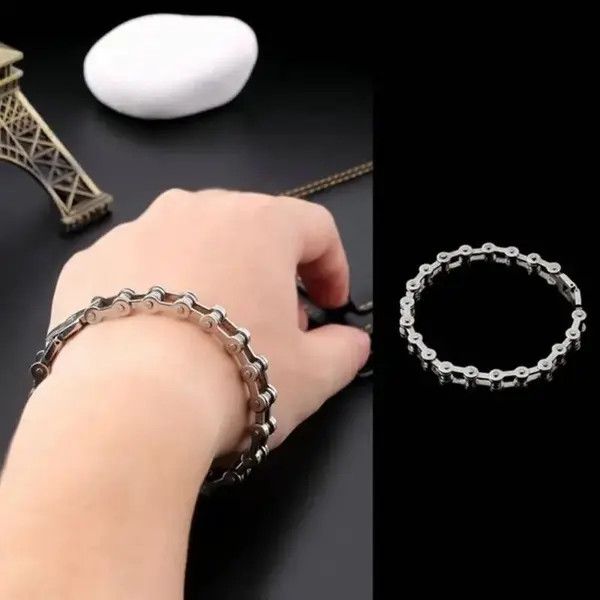 VIBE Biker Bicycle Motorcycle Chain Bracelet Size ONE SIZE - 3 Thumbnail