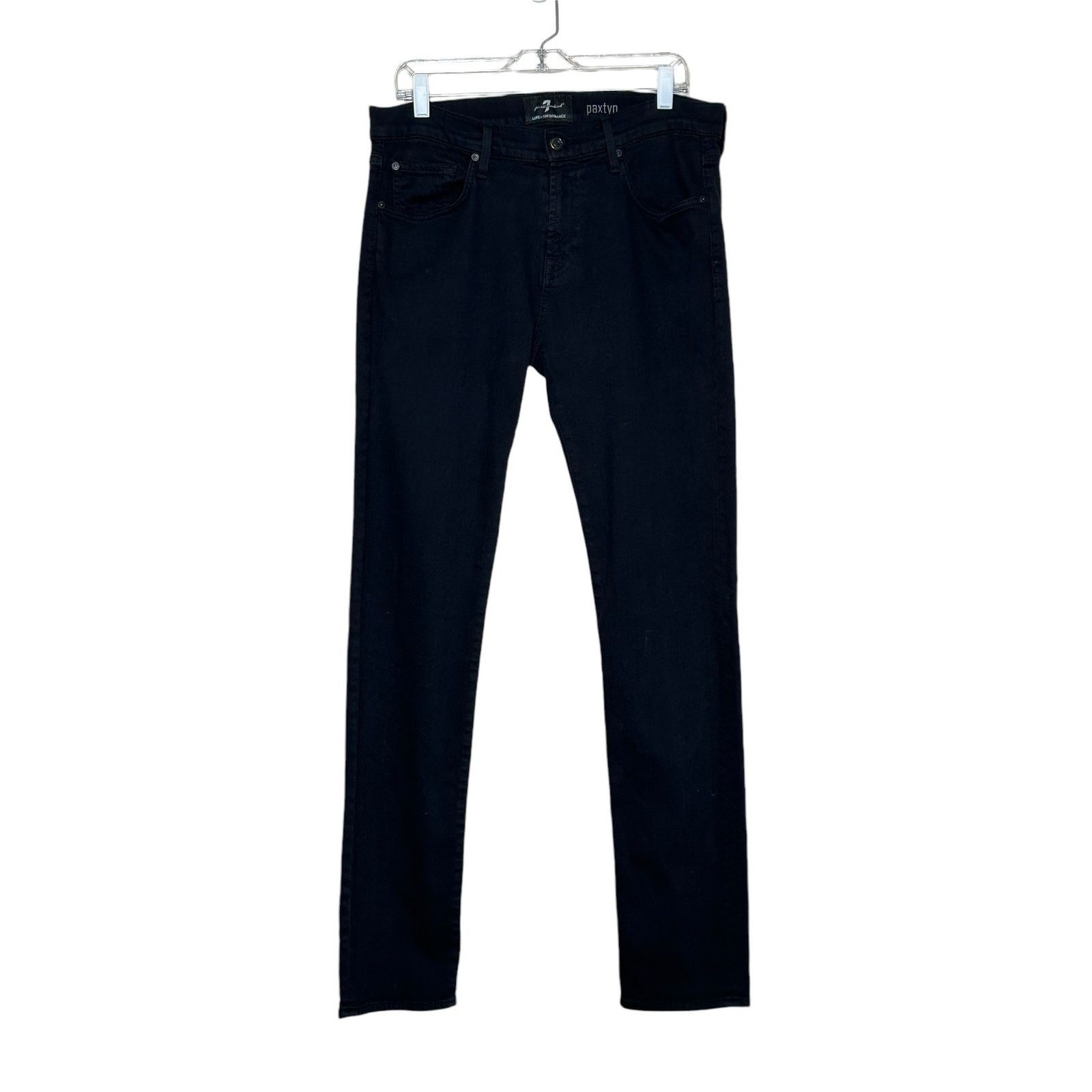 7 For All Mankind 7 for all mankind paxtyn black straight legs jeans size 34 Size US 34 / EU 50 - 10 Thumbnail