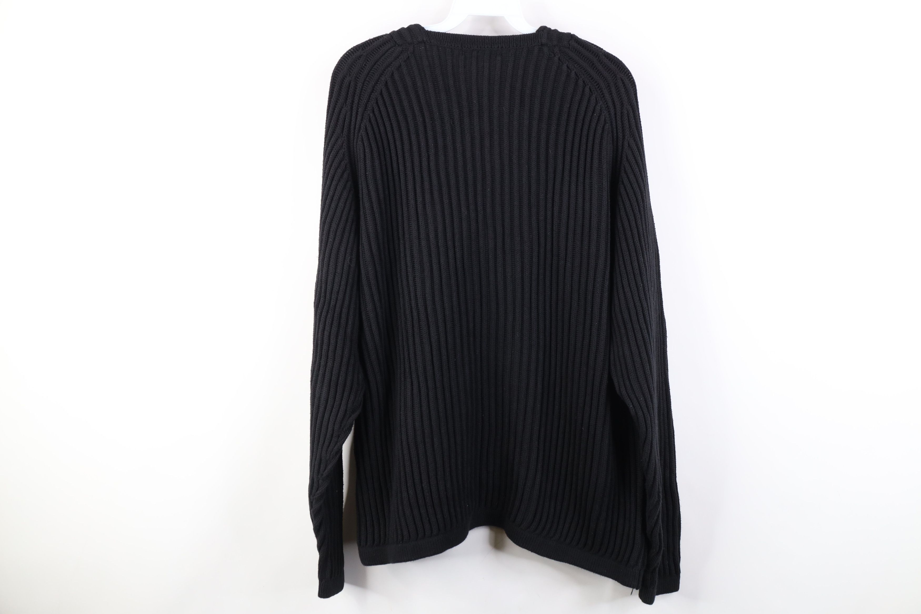 Nautica Vintage 90s Nautica Chunky Cotton Ribbed Knit Sweater Black Size US L / EU 52-54 / 3 - 8 Thumbnail