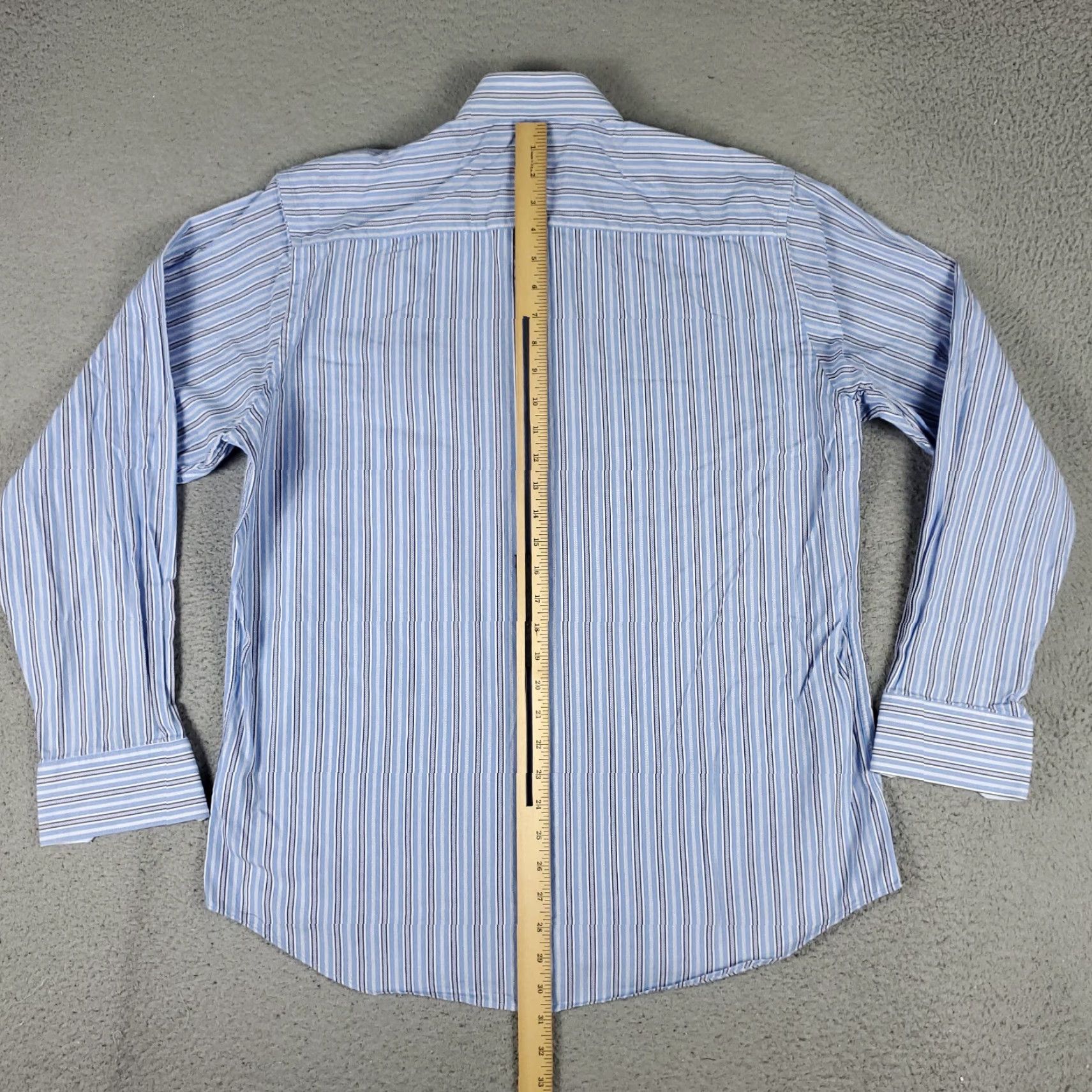 BUGATCHI Bugatchi Shirt Mens Large Blue Striped Button-Up Long Sleeve Classic Fit Button Up Casual Formal Workwear Size US L / EU 52-54 / 3 - 3 Thumbnail