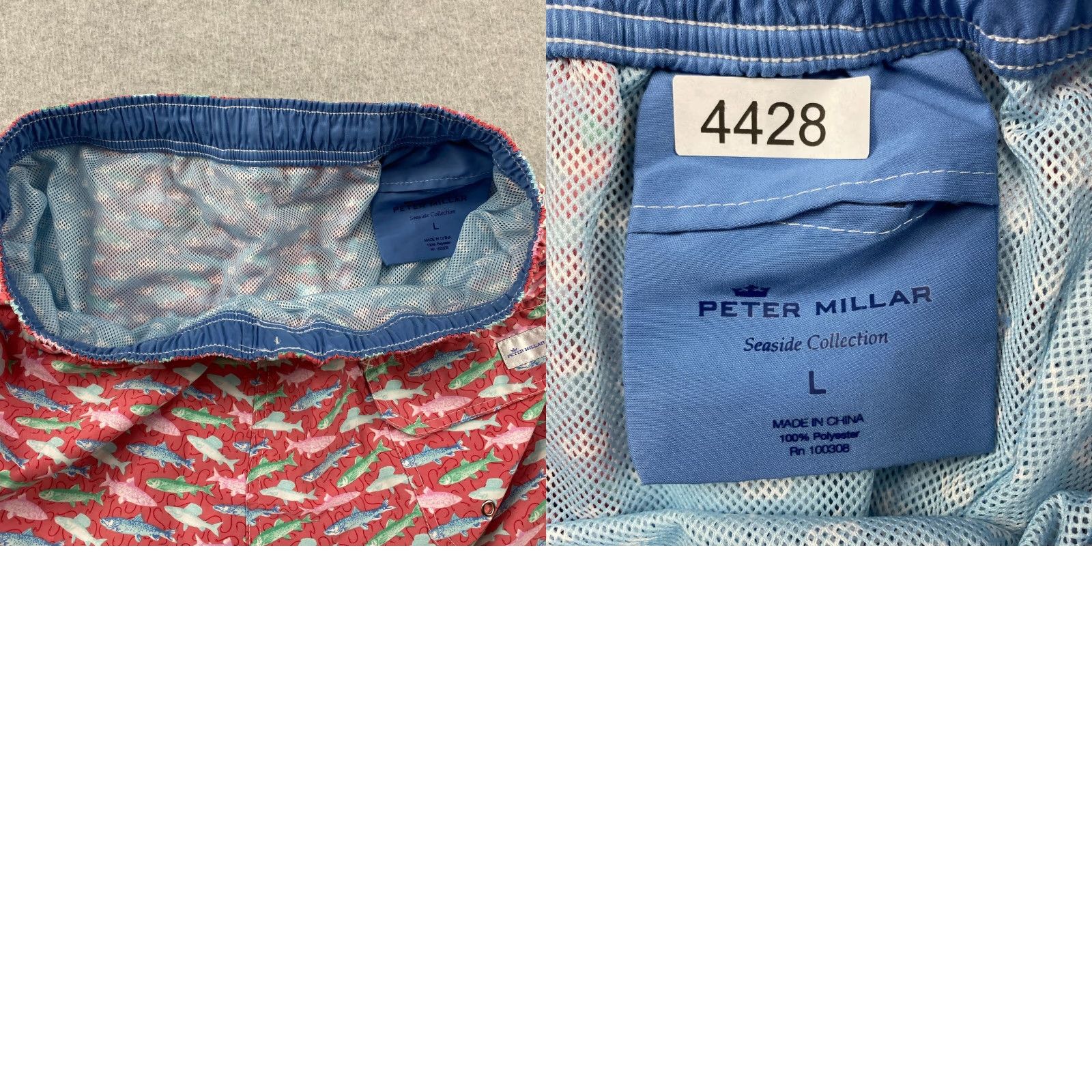 Peter Millar Peter Millar Shorts Mens Large Multicolor Fish Swim Drawstring Lined Pockets Quick Dry Seaside Collection Size US 33 - 10 Thumbnail