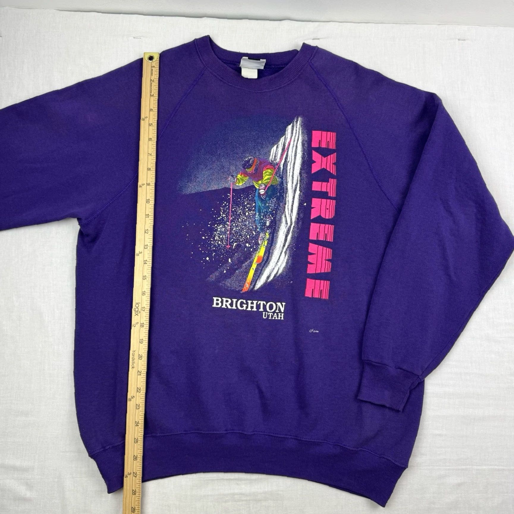Lee VINTAGE Lee Ski Sweatshirt Adult XL Pullover Purple 90s Skiing Nature Outdoors Mens Size US XL / EU 56 / 4 - 7 Thumbnail