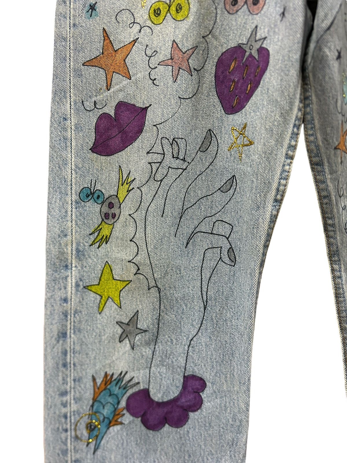 Levi's × Levi's Vintage Clothing Vintage Levi’s 501 Custom Aditi Art Overprint Jeans Size 30" / US 8 / IT 44 - 6 Thumbnail