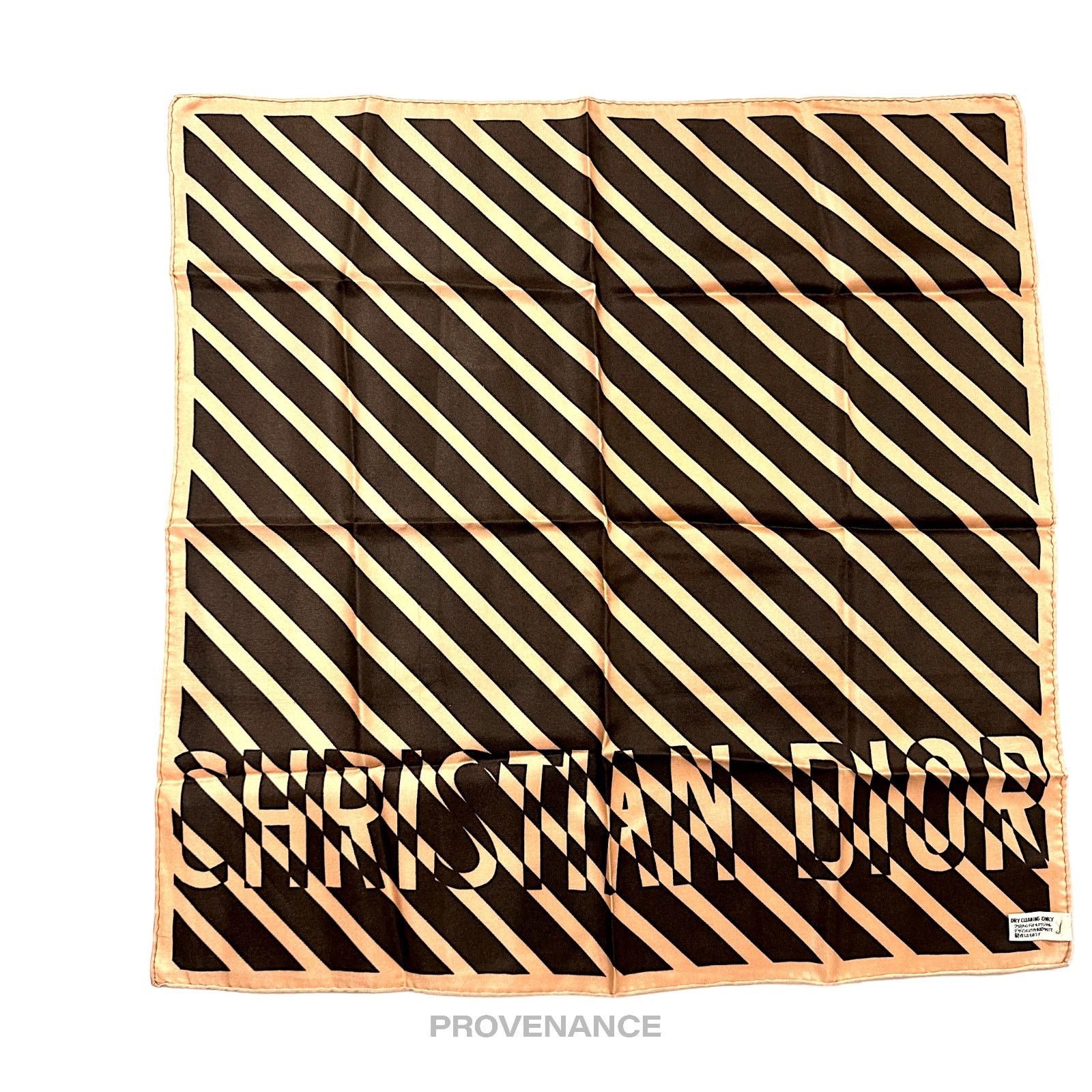 Dior 🔴 Christian Dior Logo Moiré Scarf 50 - Black/Blush Striped Size ONE SIZE - 1 Thumbnail