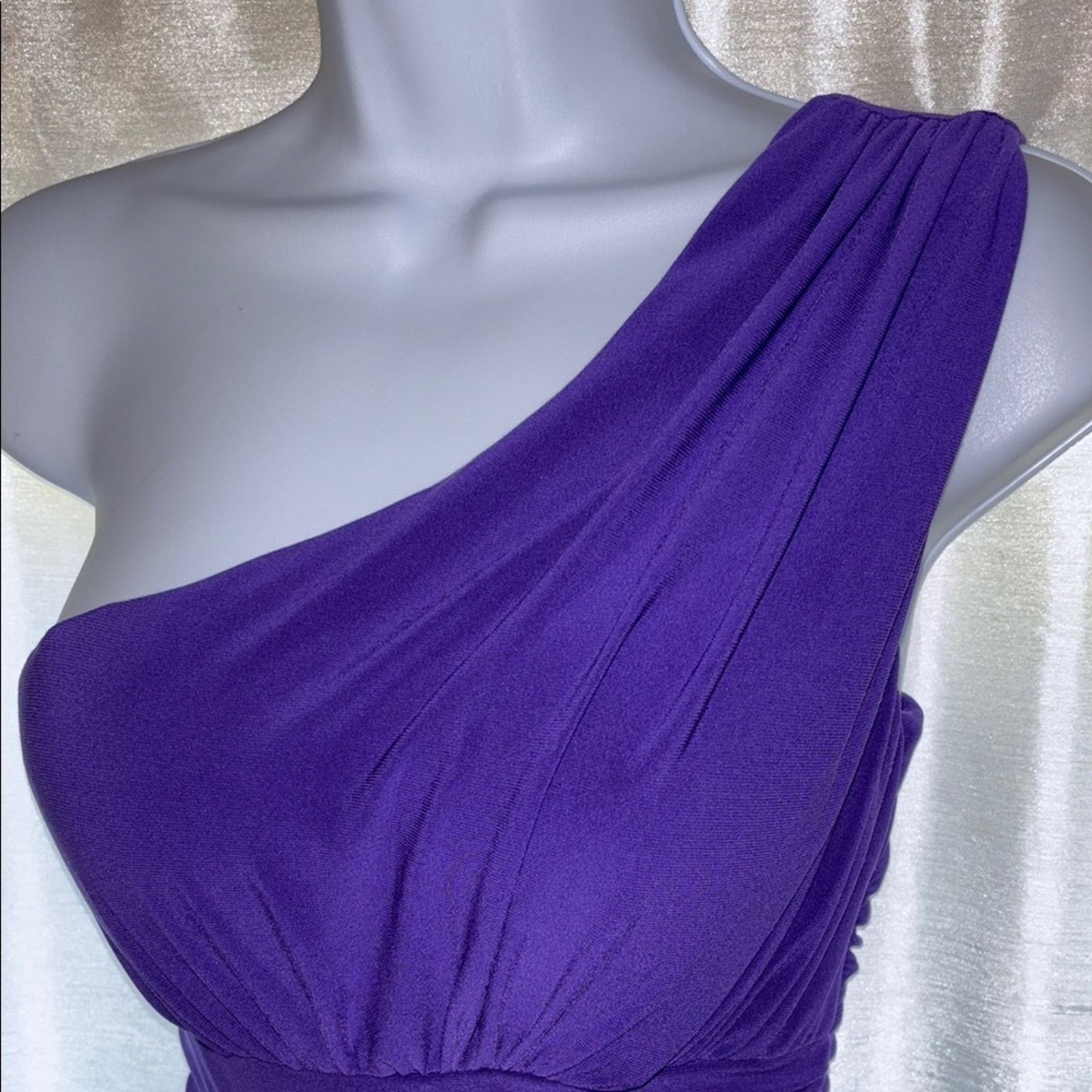 The Unbranded Brand B.Smart Size Small Purple One-Shoulder Dress - Size 3 Size S / US 4 / IT 40 - 3 Thumbnail