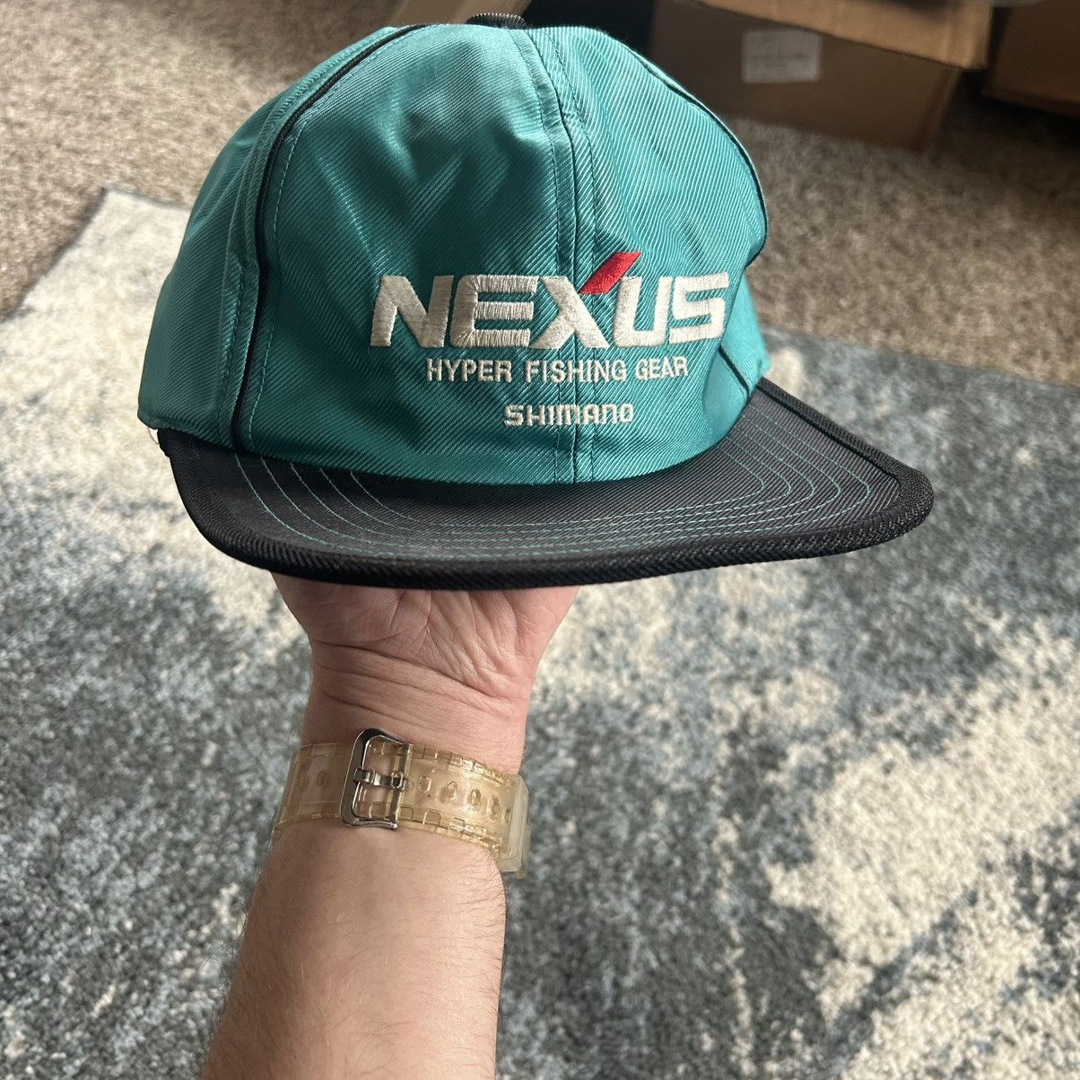 Japanese Brand × NEXUSVII × Vintage SHiMANO NEXUS HYPER FiSHiNG GEAR POLYESTER CAP MADE iN JAPAN Size ONE SIZE - 6 Thumbnail