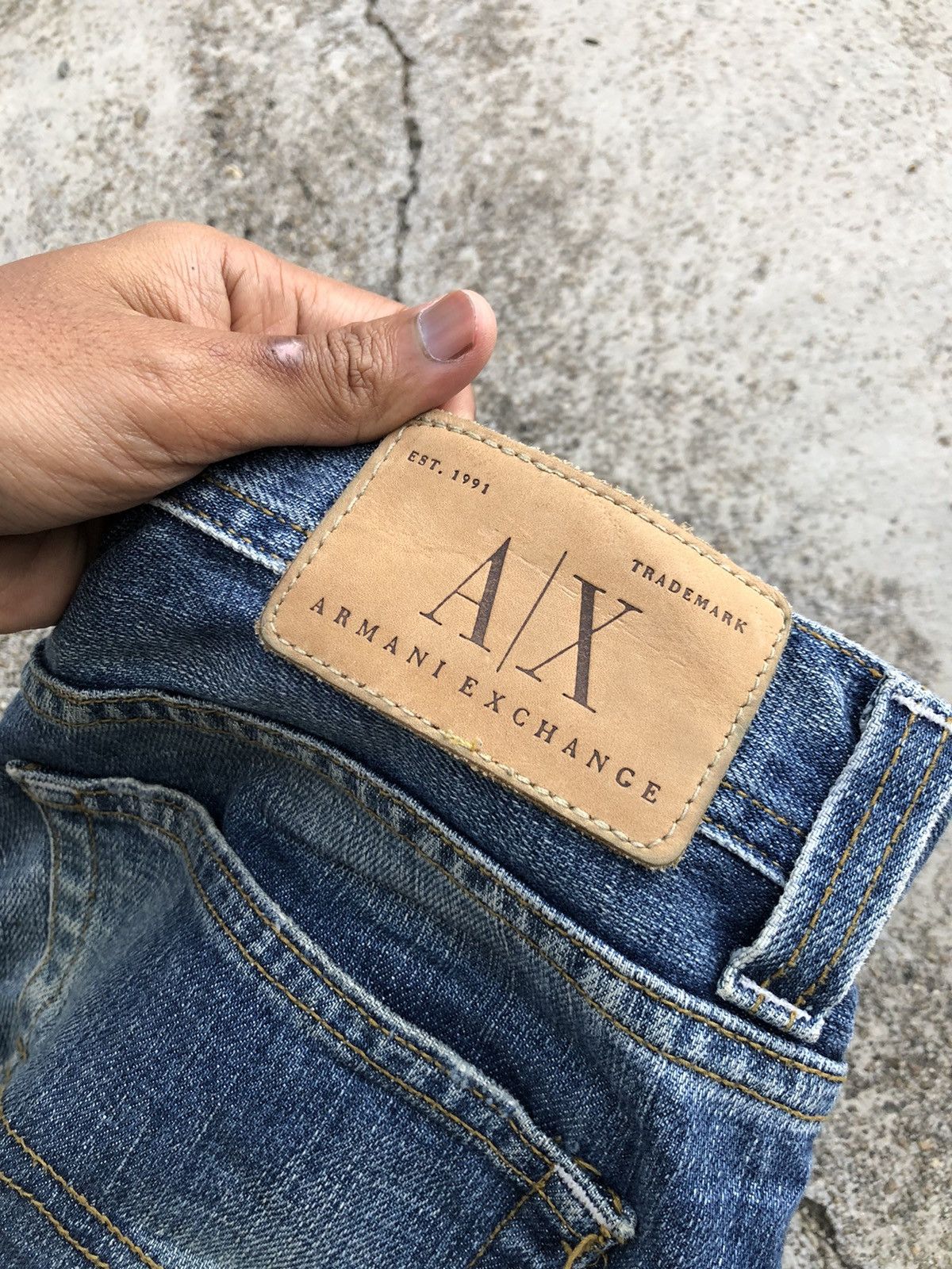 Armani Exchange FLARED BUTTON FLY WASHED BLUE DENIM Size US 31 - 5 Thumbnail