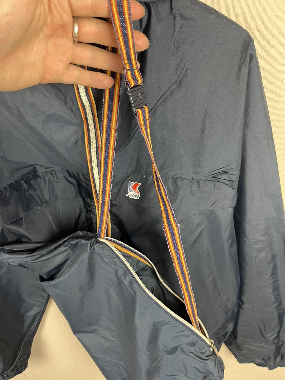 K-Way K-Way Vintage Hooded Zip Windbreaker Rain Jacket Bag Size US L / EU 52-54 / 3 - 6 Thumbnail