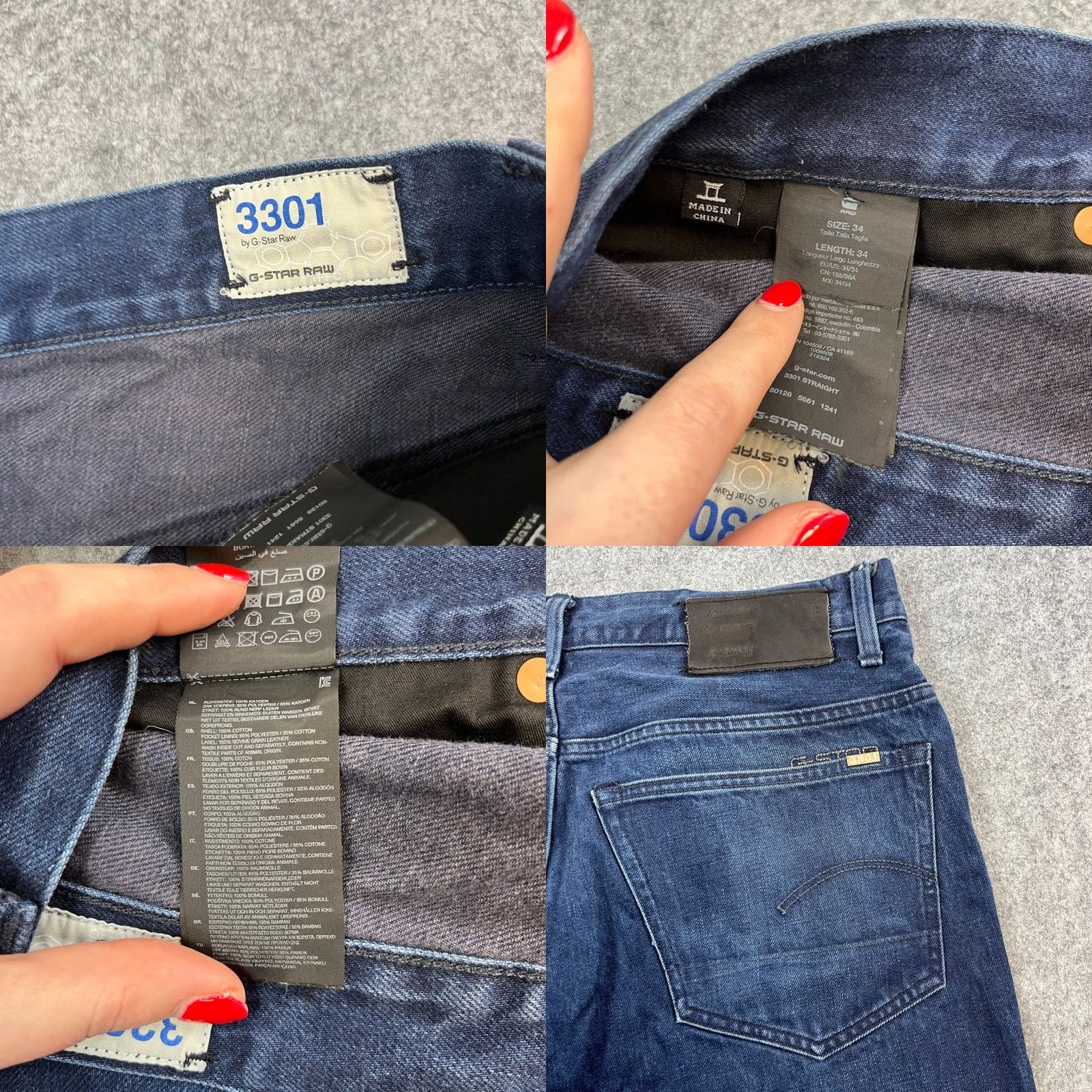 G-Star G-Star Mens Jeans Regular Straight 34 Dark Wash Blue 100% Cotton Button Fly Size US 34 / EU 50 - 8 Thumbnail