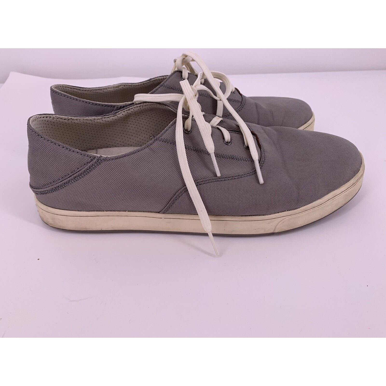 Olukai Olukai Kahu Lace Gray Canvas Lace Up Casual Shoes Sneakers Size US 11.5 / EU 44-45 - 6 Thumbnail