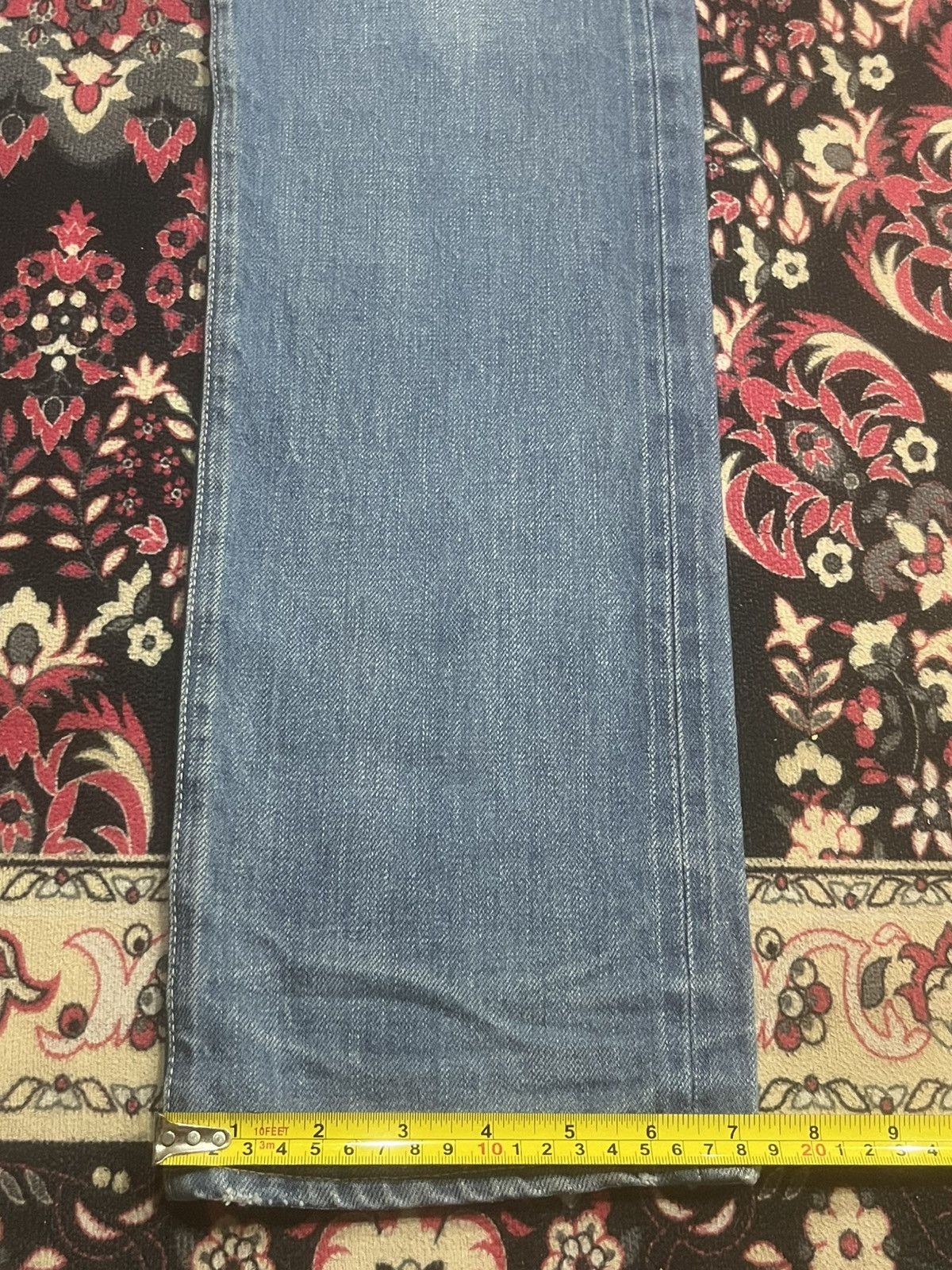 KURO Kuro “Dempsey” Classic Blue Whisker Washed Selvedge Jeans Size US 30 / EU 46 - 19 Thumbnail