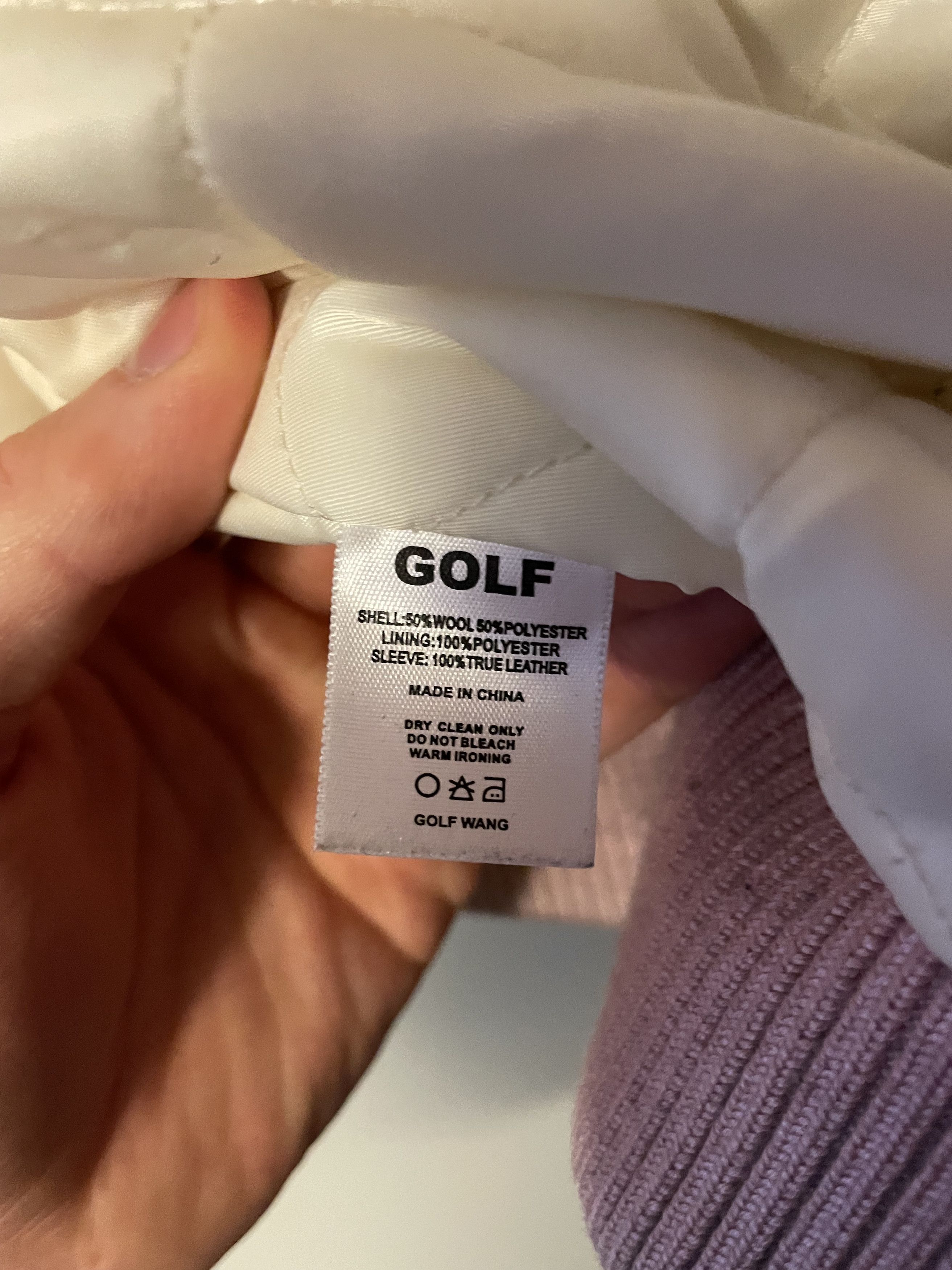 Golf Wang WOOL G LETTERMAN JACKET by GOLF WANG Light Pink / XL Size US XL / EU 56 / 4 - 9 Thumbnail