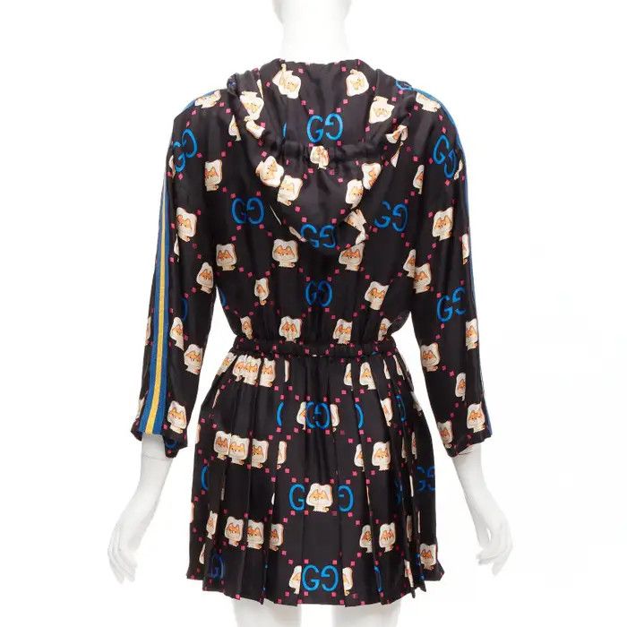Gucci o1y0925 Hooded Pleated Mini Dress in Multicolor Size XXS / US 00 / IT 34 - 4 Thumbnail