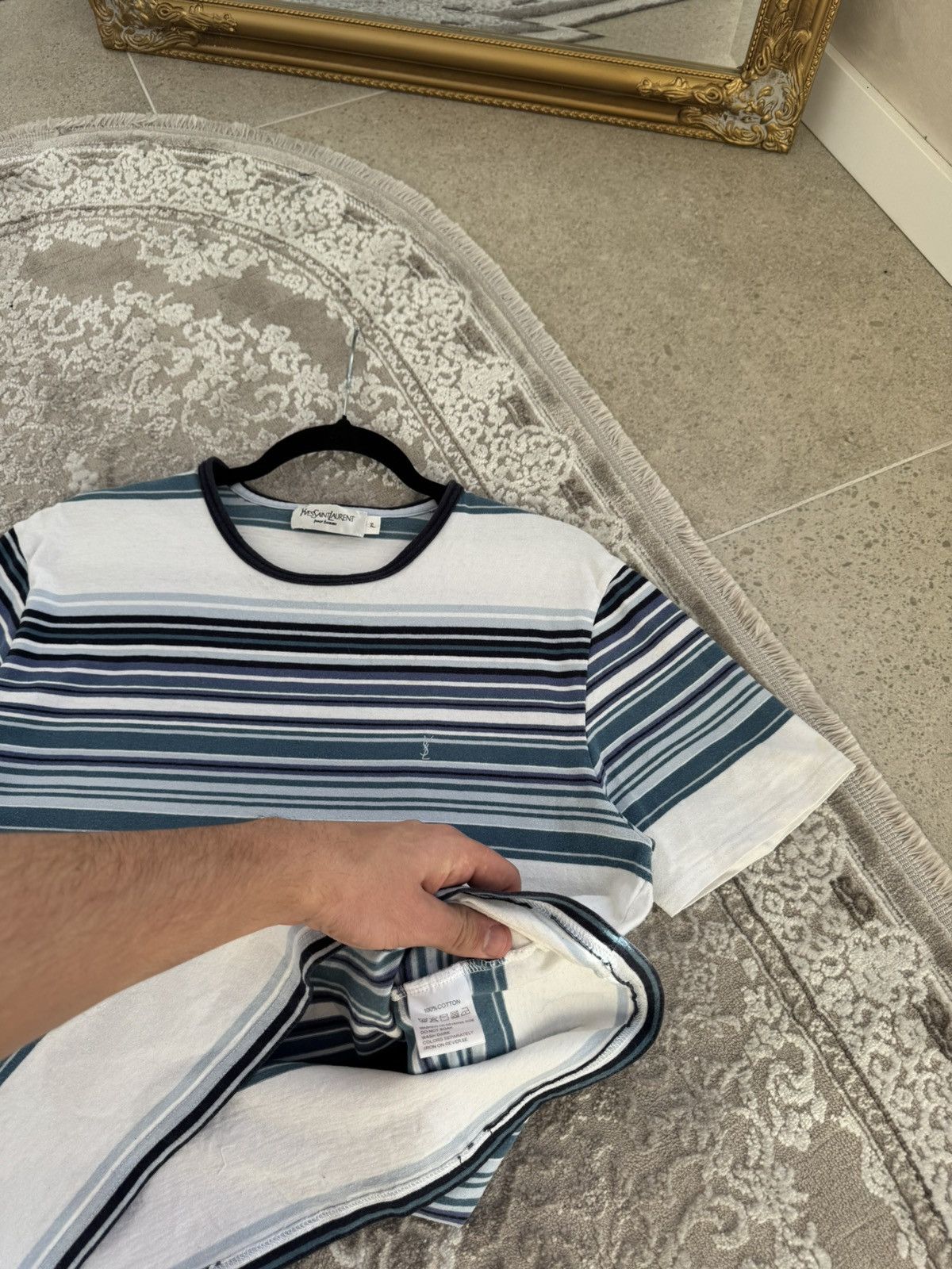 Yves Saint Laurent Yves Saint Lauren YSL T-shirt striped cotton vintage Size US M / EU 48-50 / 2 - 8 Thumbnail