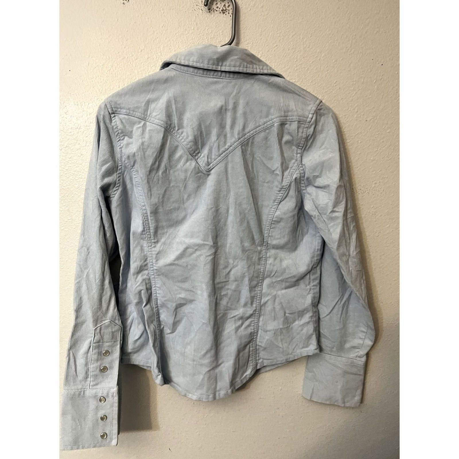 Gap VINTAGE GAP Shirt Womens XS Blue Corduroy Pearl Snap Western Cowgirl Y2K Rode Size XS / US 0-2 / IT 36-38 - 3 Thumbnail