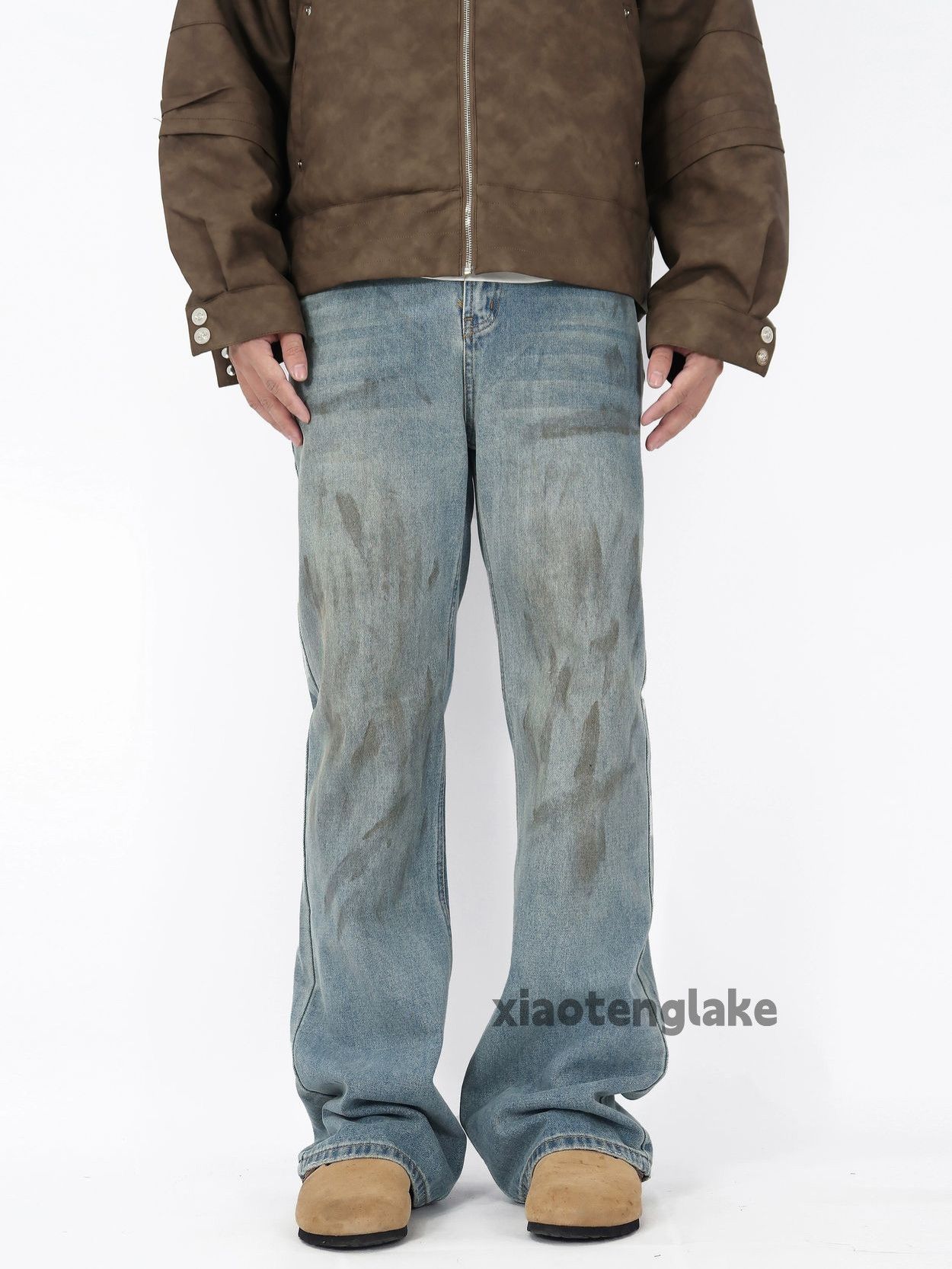 Jean × Vintage washed faded cleanfit stain grunge loose baggy jeans Size US 32 / EU 48 - 1 Thumbnail