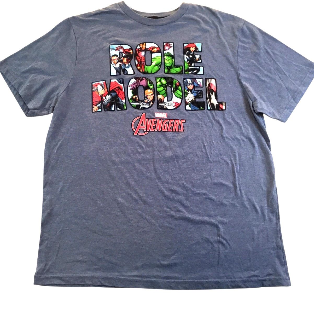 Marvel Comics Disney Marvel Avengers Role Model Lettering Blue T-Shirt L Size US L / EU 52-54 / 3 - 1 Thumbnail