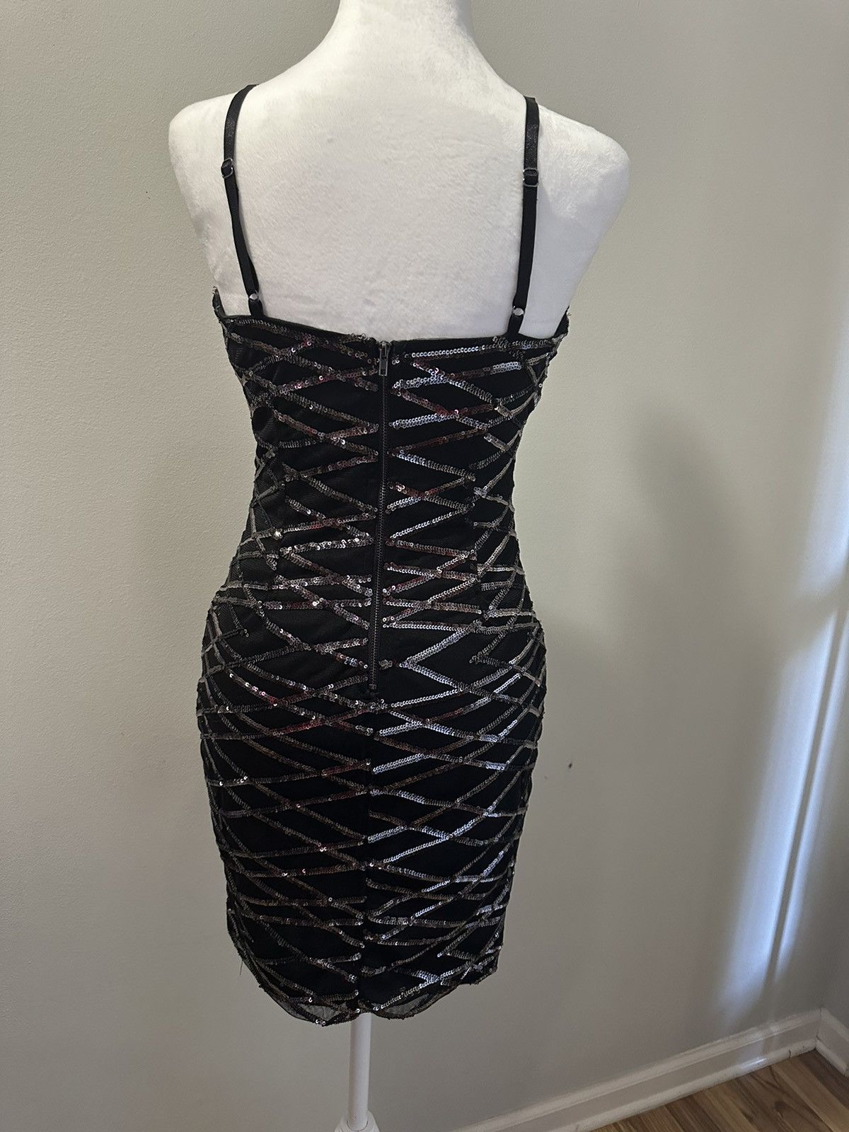 Other Party sexy mini dress black silver sequins small Size S / US 4 / IT 40 - 3 Thumbnail