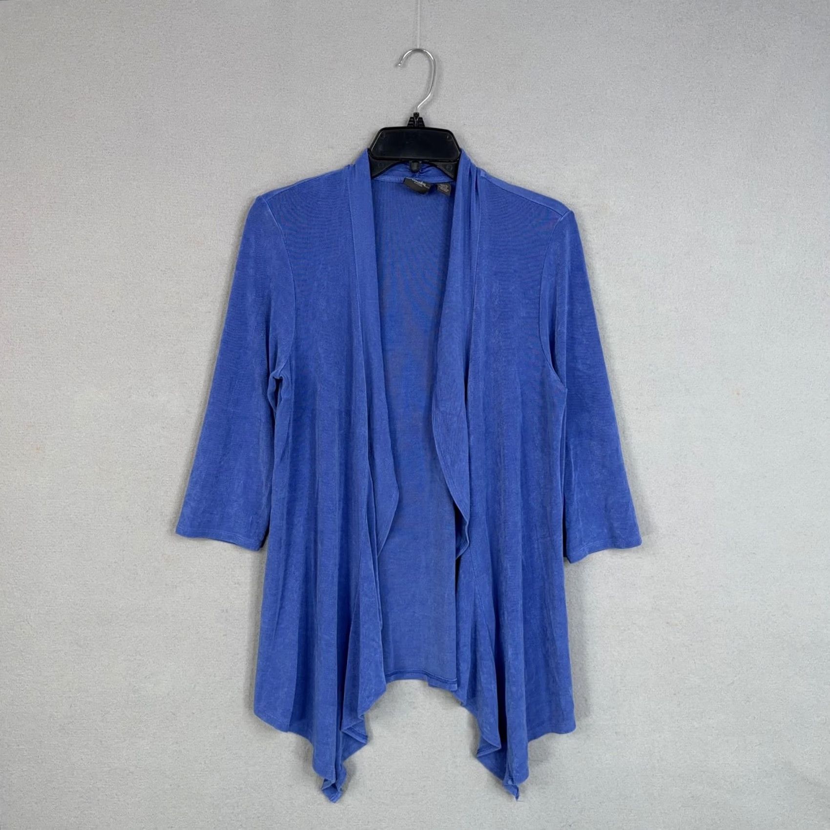 Vintage Chico's Travelers Cardigan Sweater Womens 1 Blue Open Front Lightweight Knit Cardigan 3/4 Sleeve Casual Travel Womens Size M / US 6-8 / IT 42-44 - 2 Thumbnail