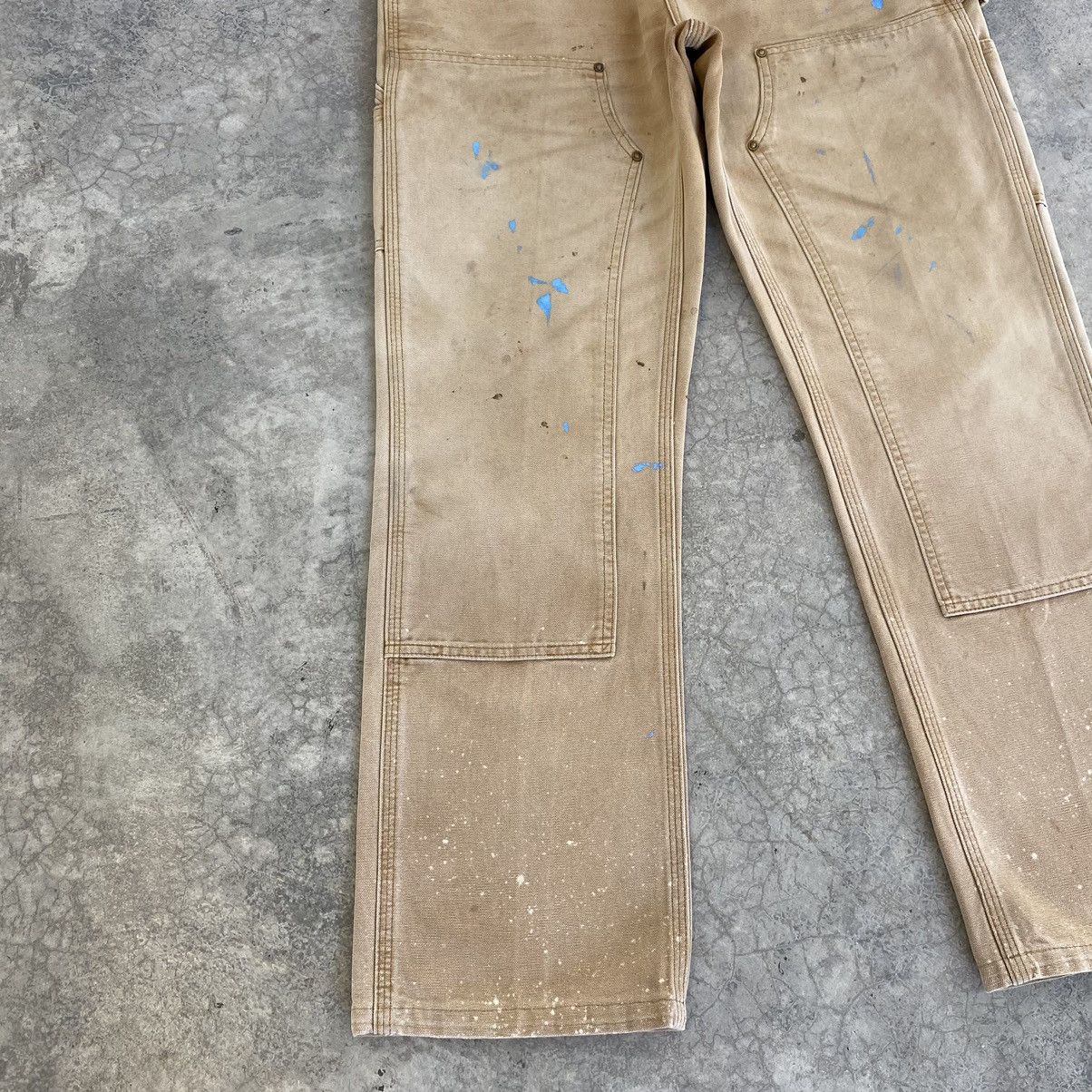 Carhartt VTG Carhartt Double Knee Faded Tan Splatter Painter Pants Size US 33 - 6 Thumbnail