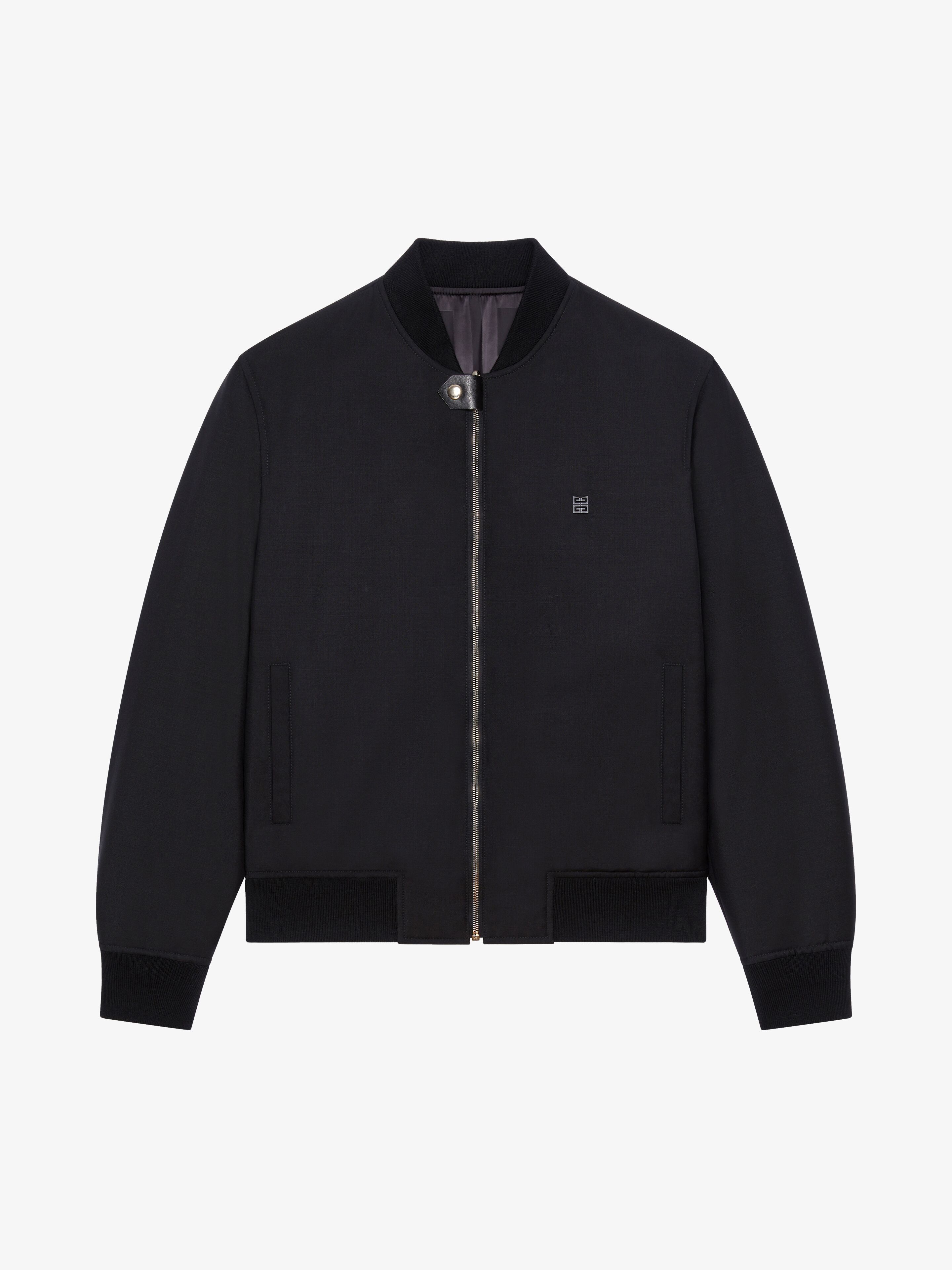 o1w1db10925 4G Reversible Bomber Jacket in Black